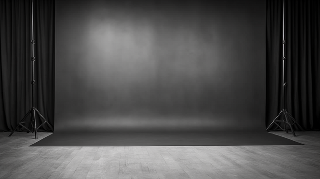 抽象奢华的模糊暗灰色和黑色渐变，作为展示产品的背景工作室墙面。纯净的工作室背景。图片