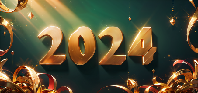 2024年新年元旦绿色背景图片图片