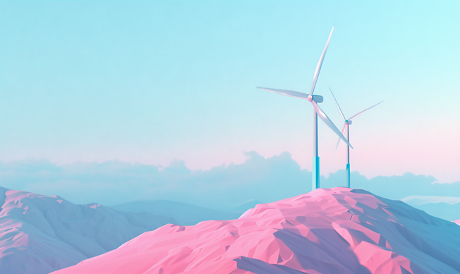 山顶风车风力发电清洁能源图片