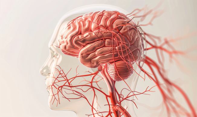 大脑的动脉示意图和下面观医疗照片图片