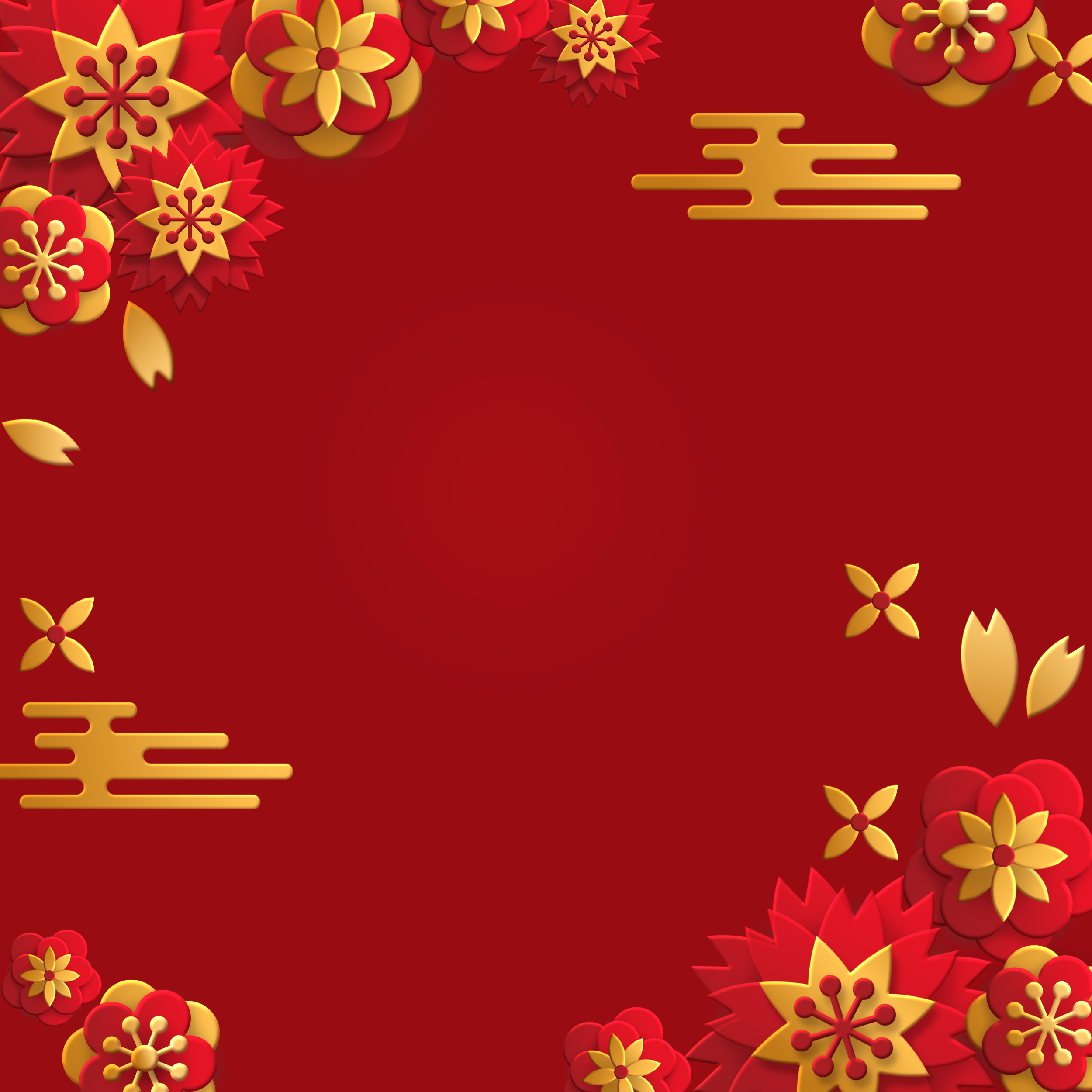 红色金色喜庆质感剪纸风新年背景图片