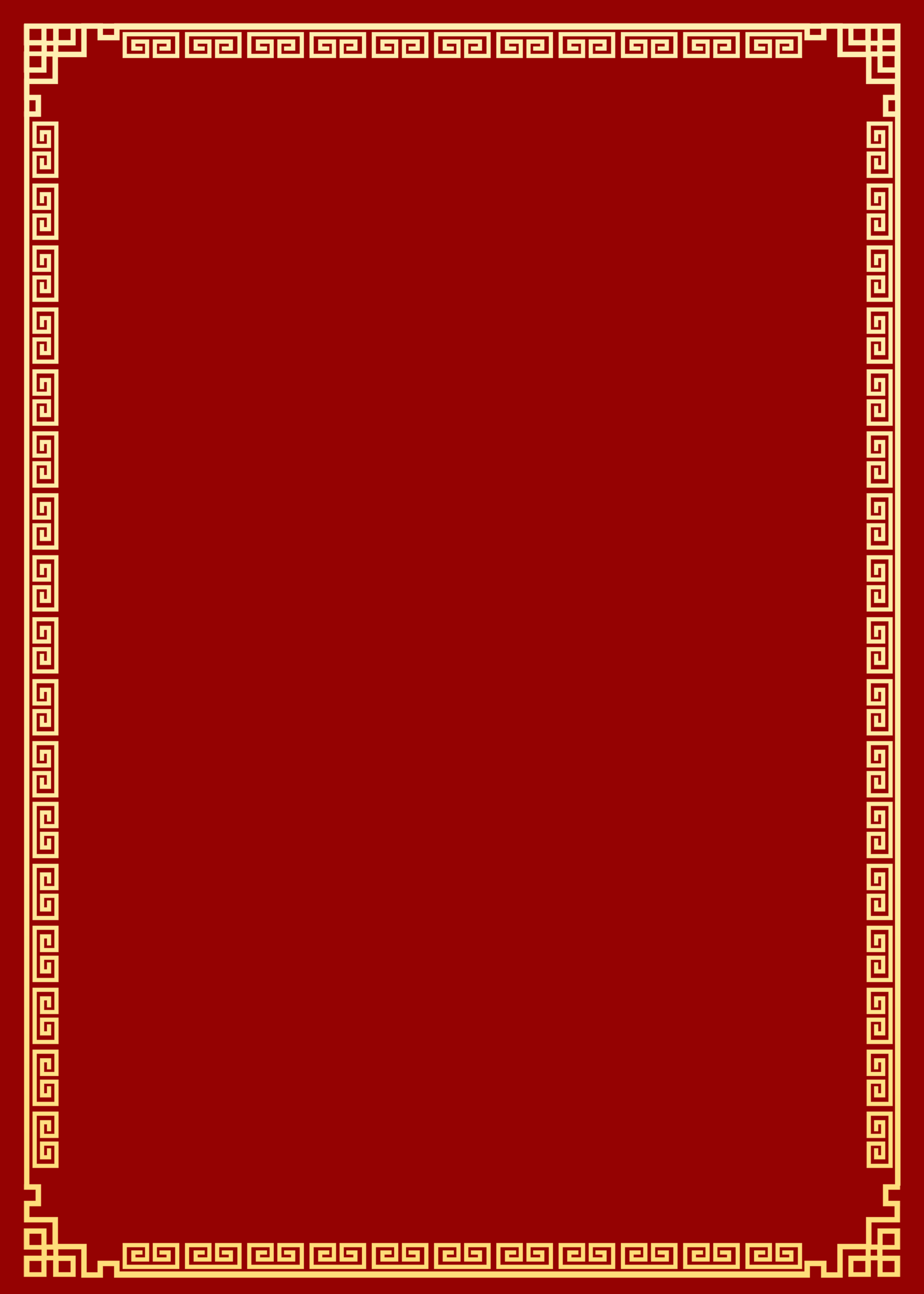 红色简约金色复古边框背景图片