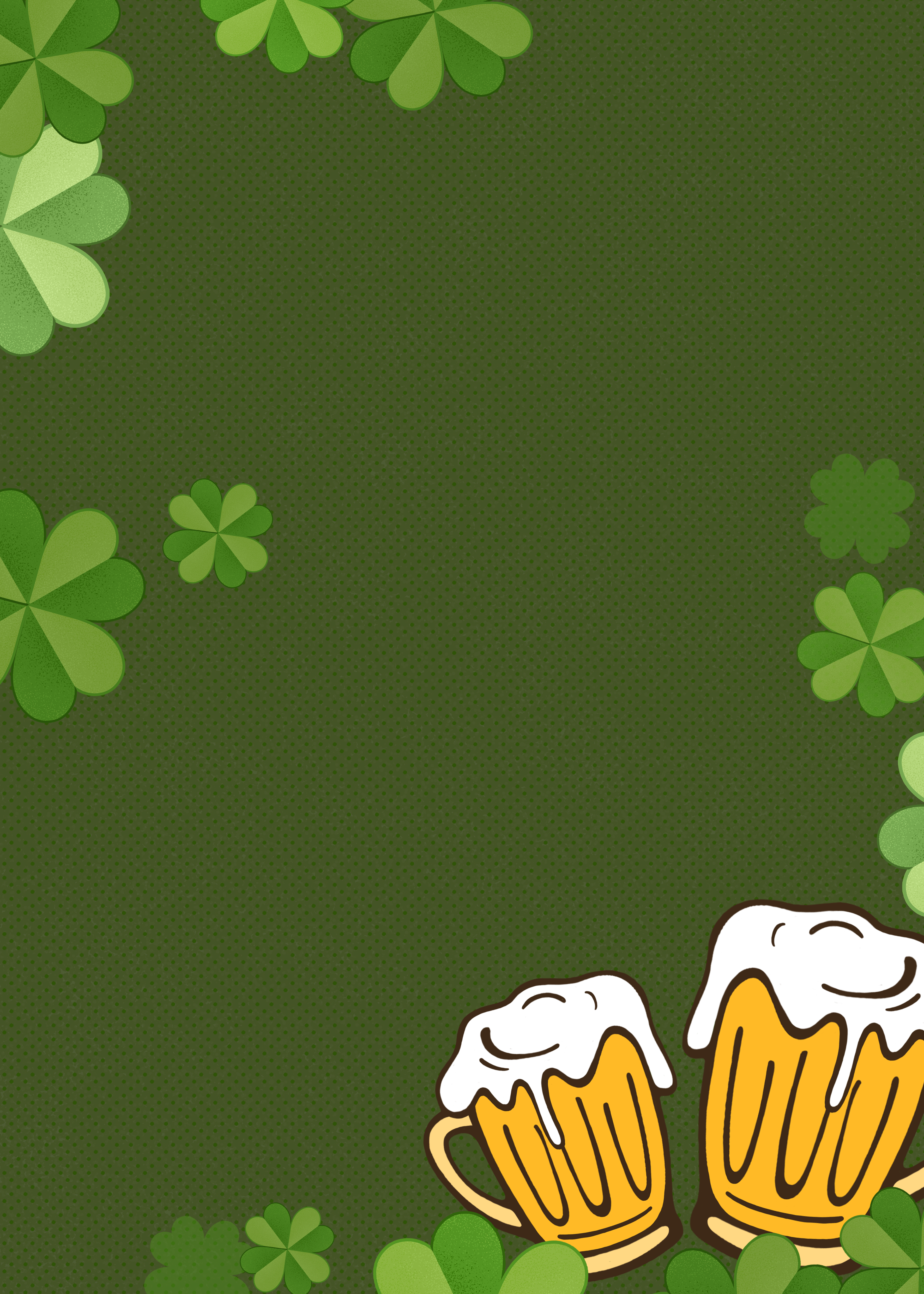 啤酒深绿色圣帕特里克节背景图片