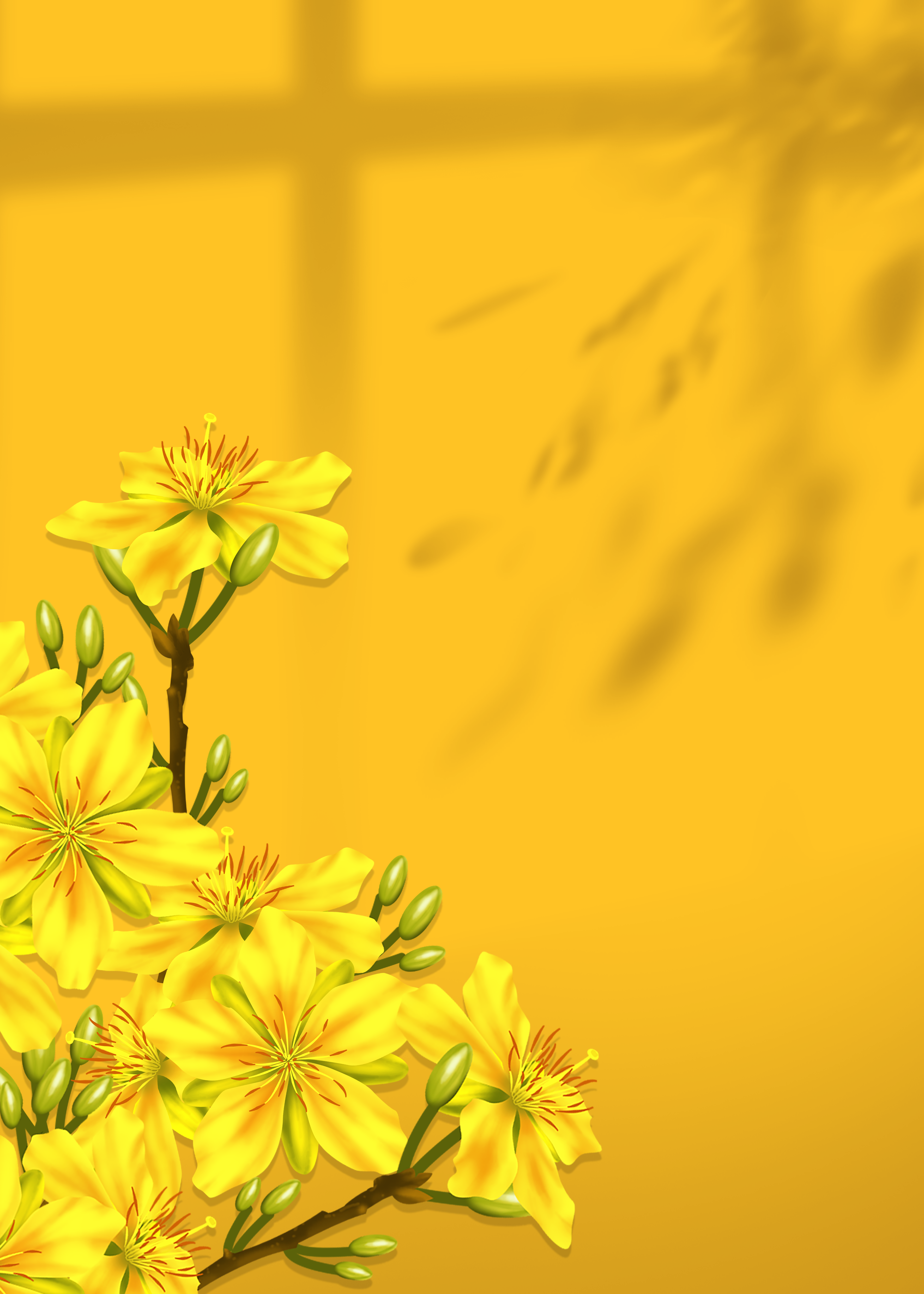 黄色质感花卉背景图片