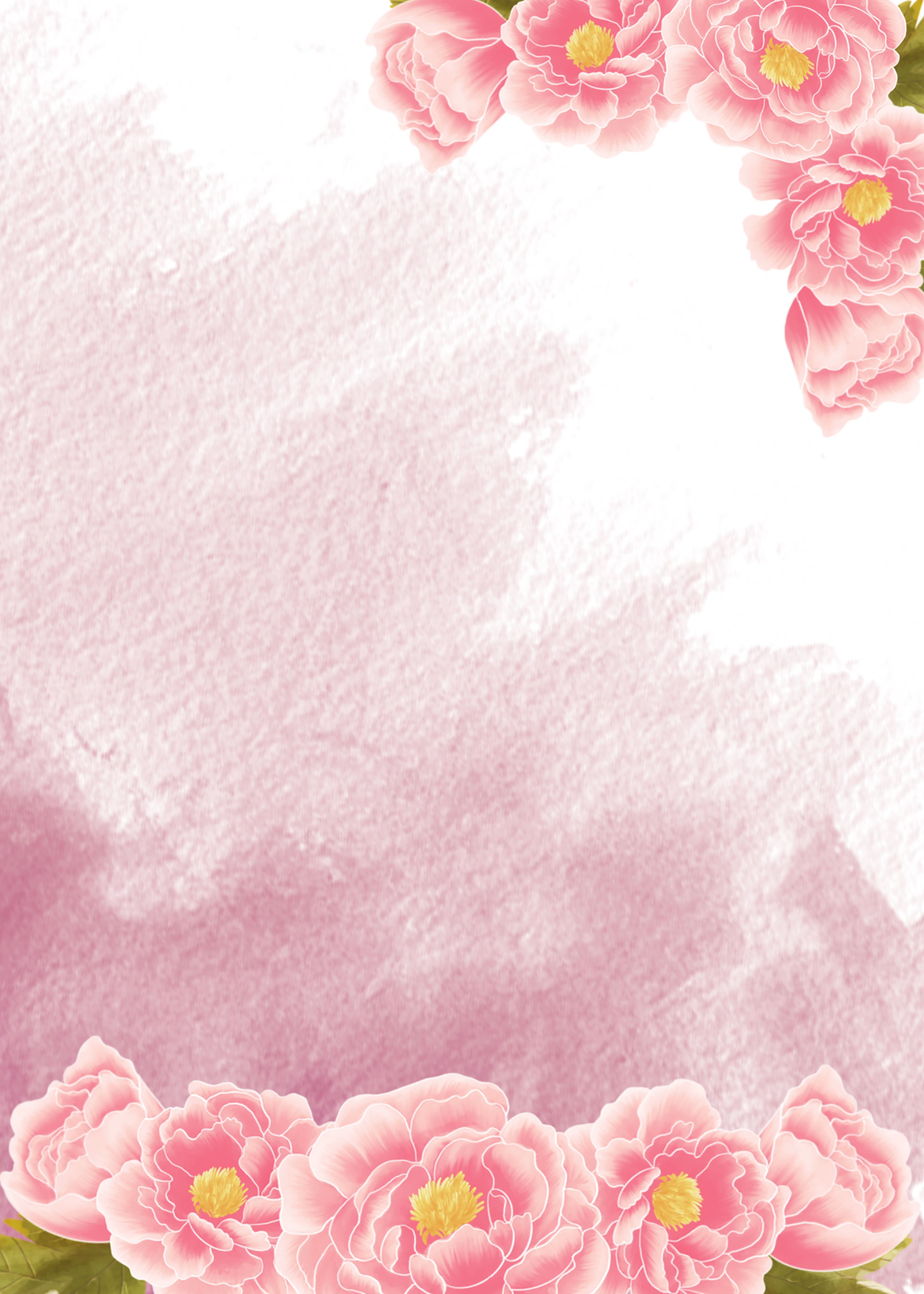 灰粉色笔触水彩风格花卉背景图片