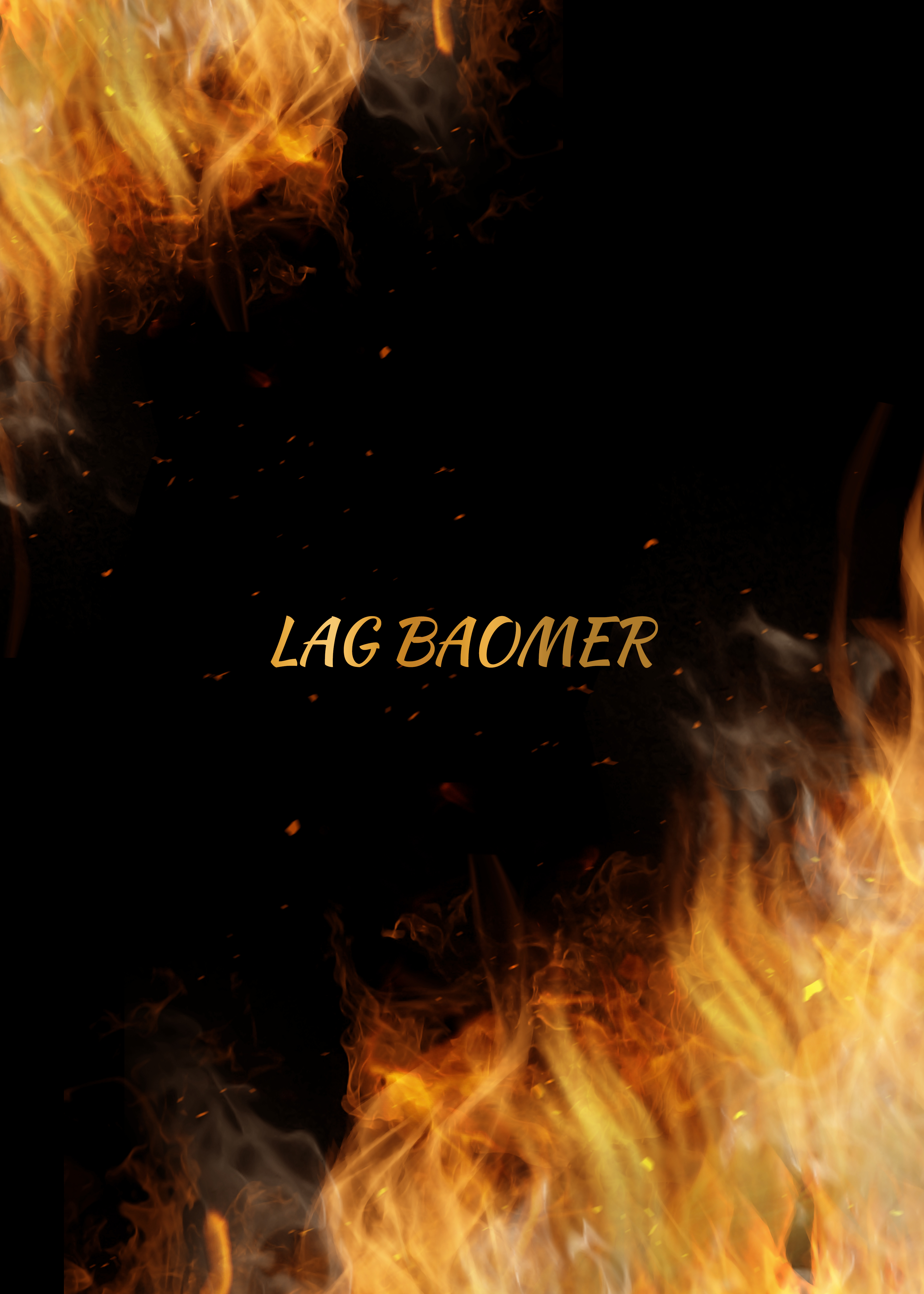 Lag Baomer犹太假日火火焰广场边框图片