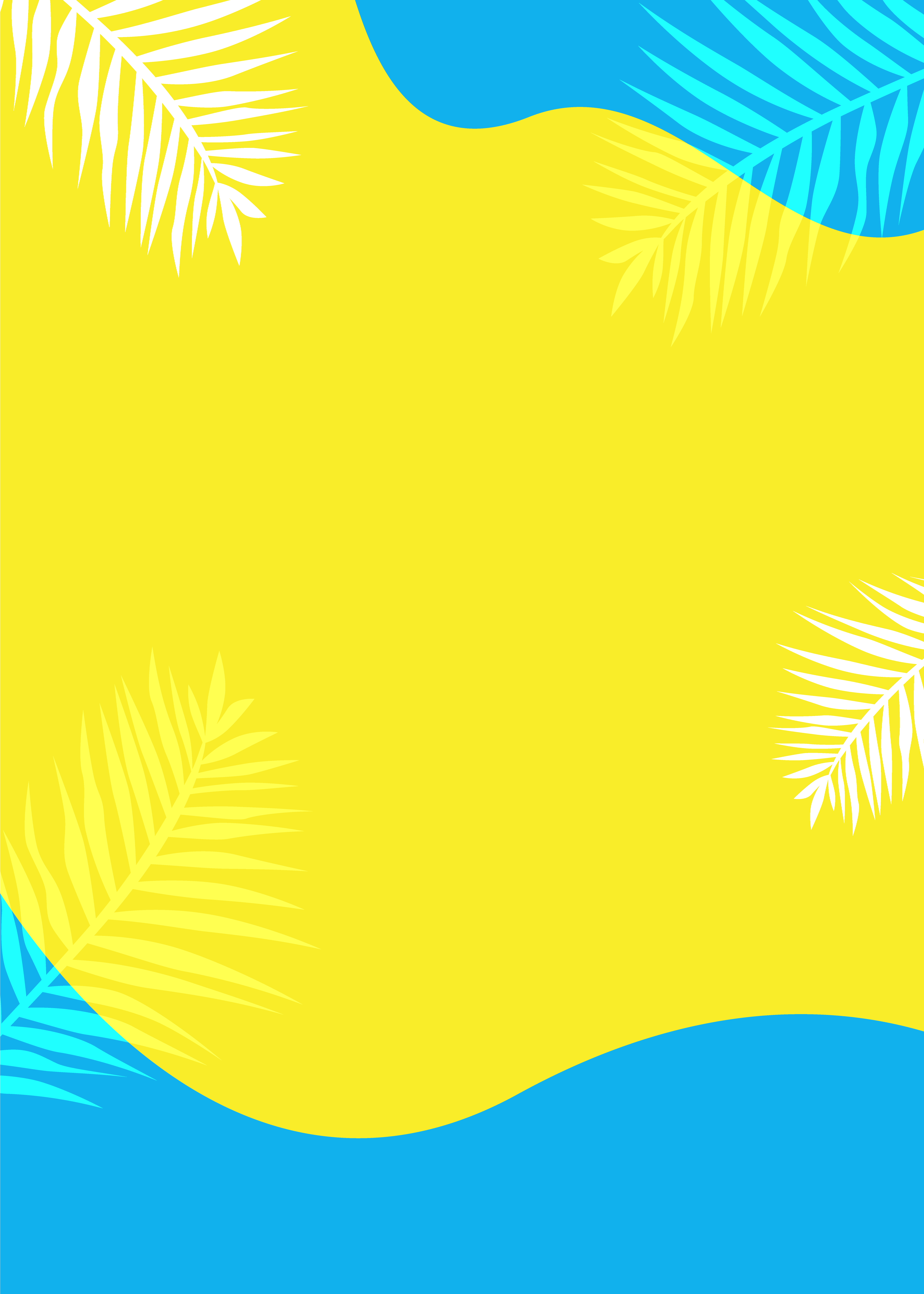 创意黄色蓝色几何拼接植物背景图片