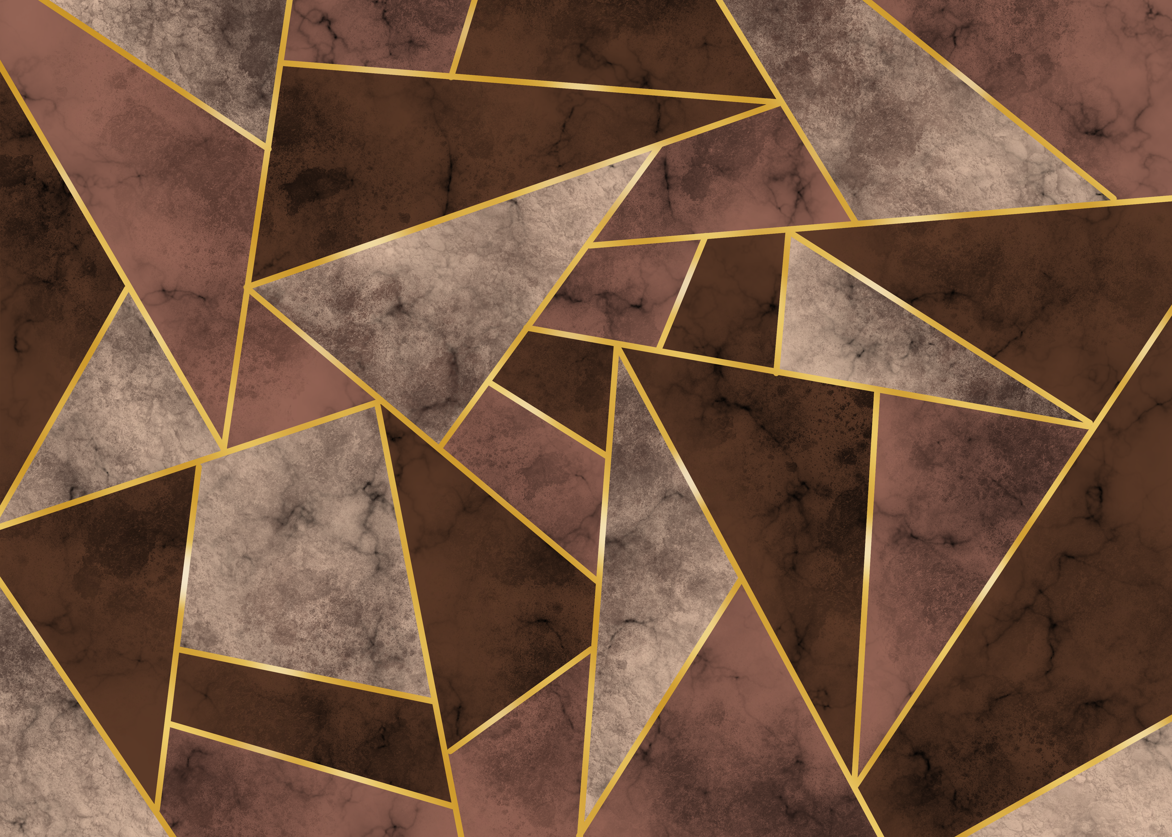 褐色抽象大理石金边背景图片