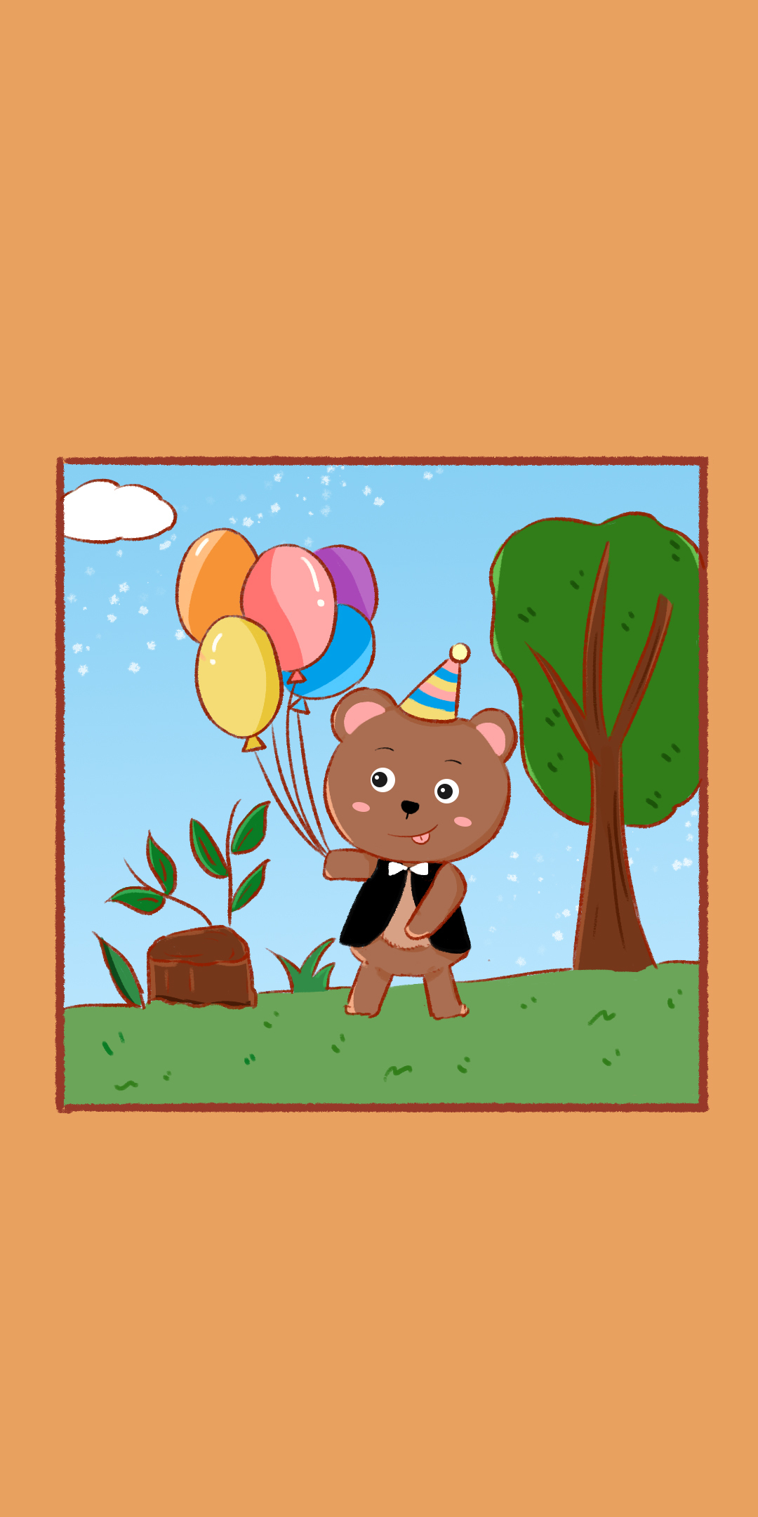 卡通小熊动物手机壁纸图片