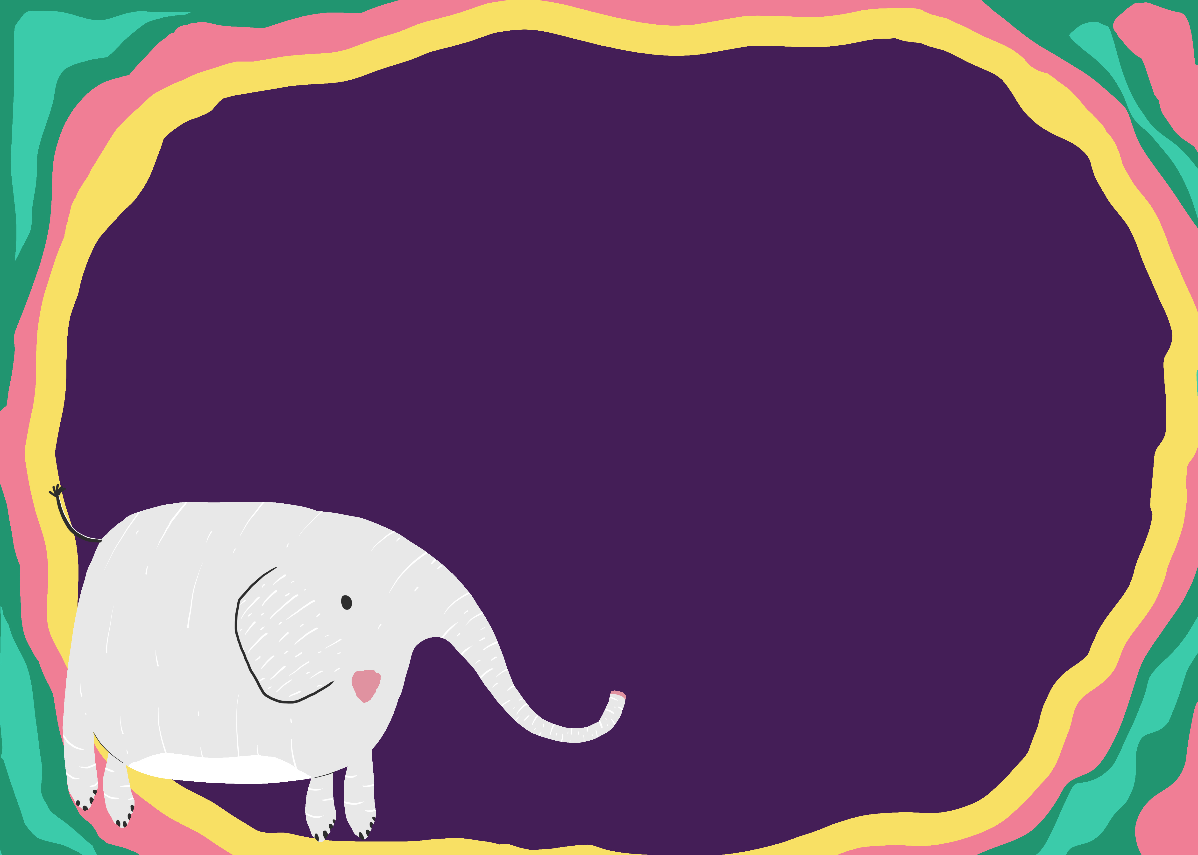 大象相框紫色时髦动物背景图片