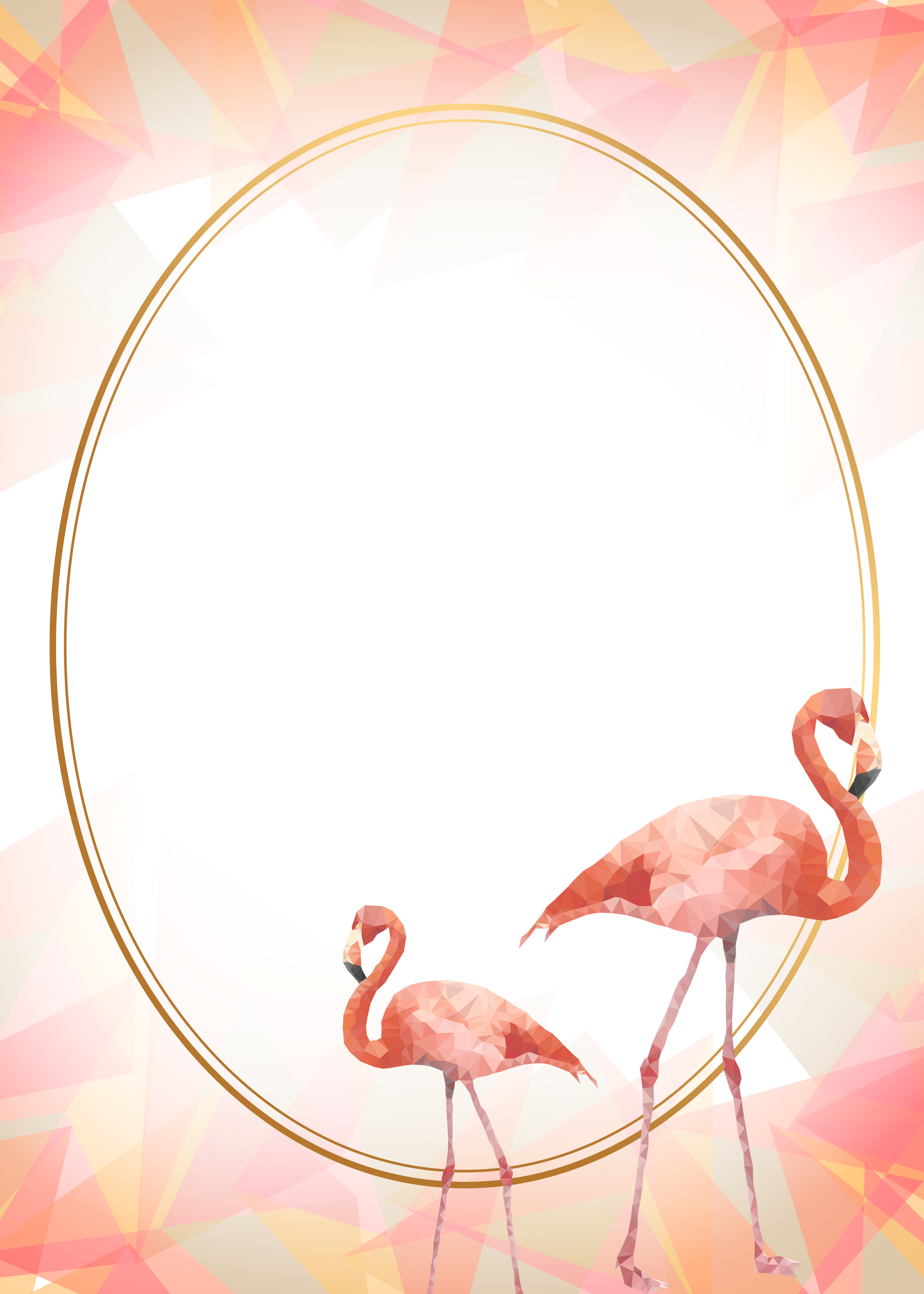 粉色火烈鸟低聚动物背景图片