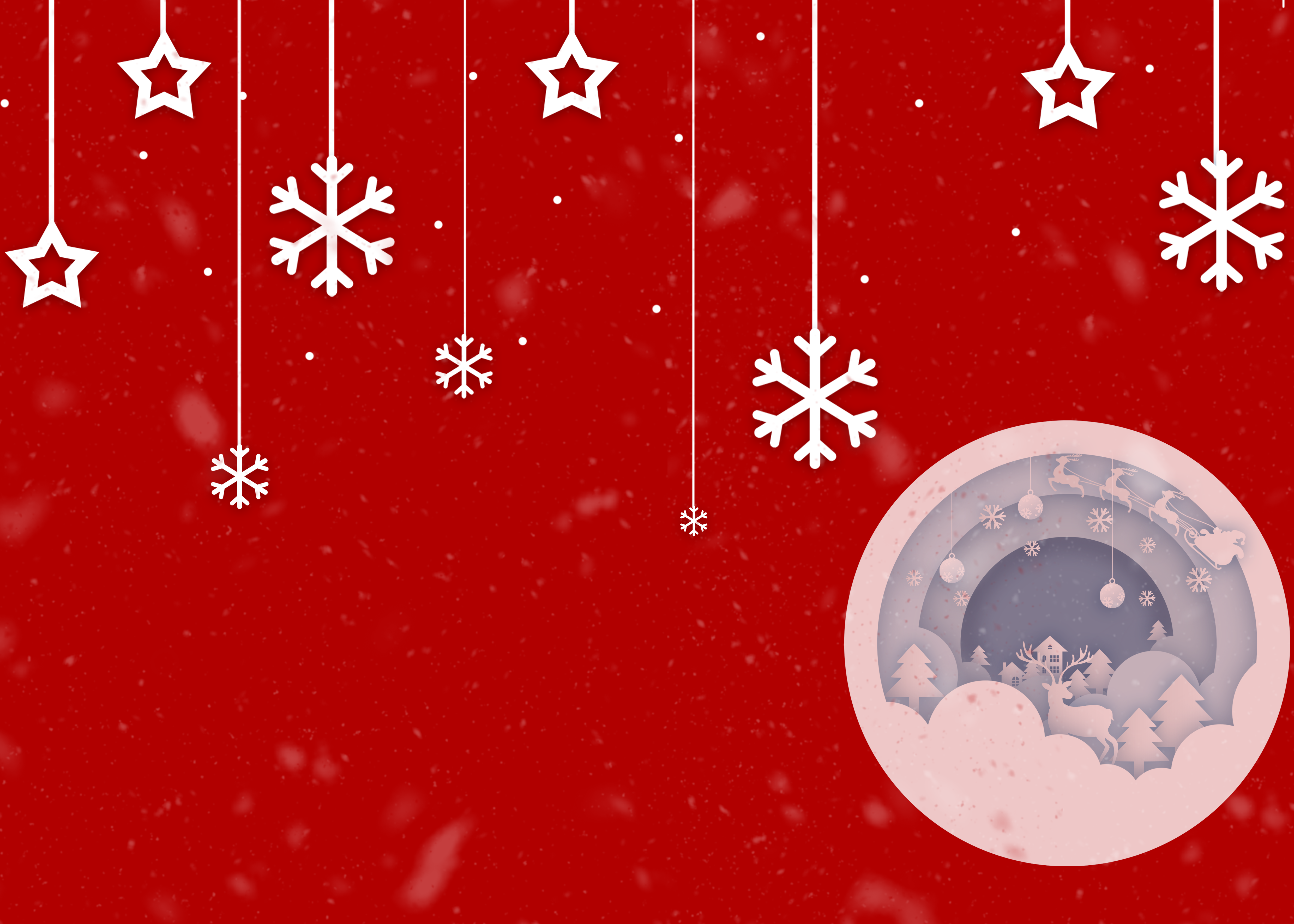 圣诞雪花飘洒水晶球背景图片