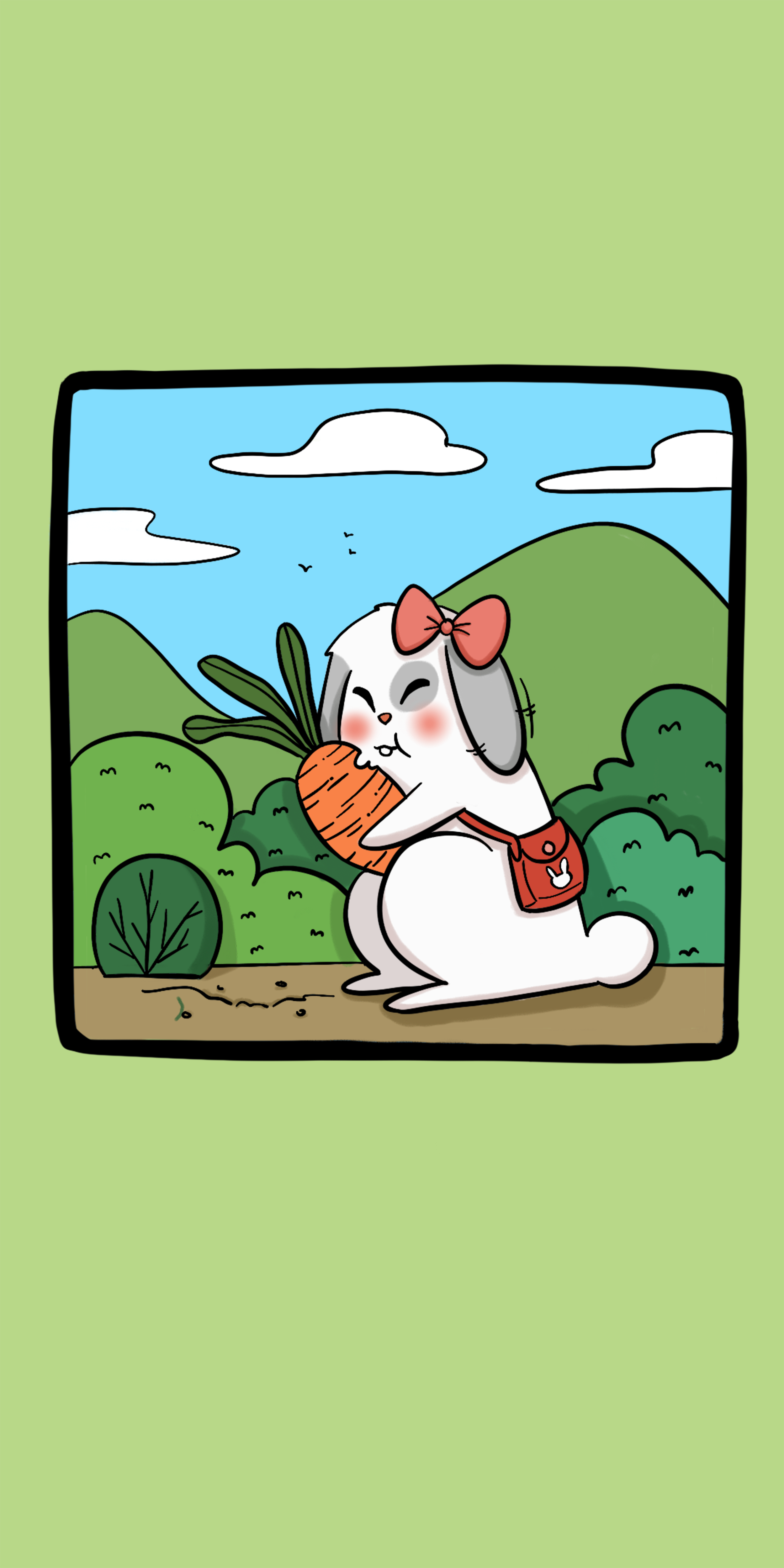 垂耳兔胡萝卜手机壁纸图片