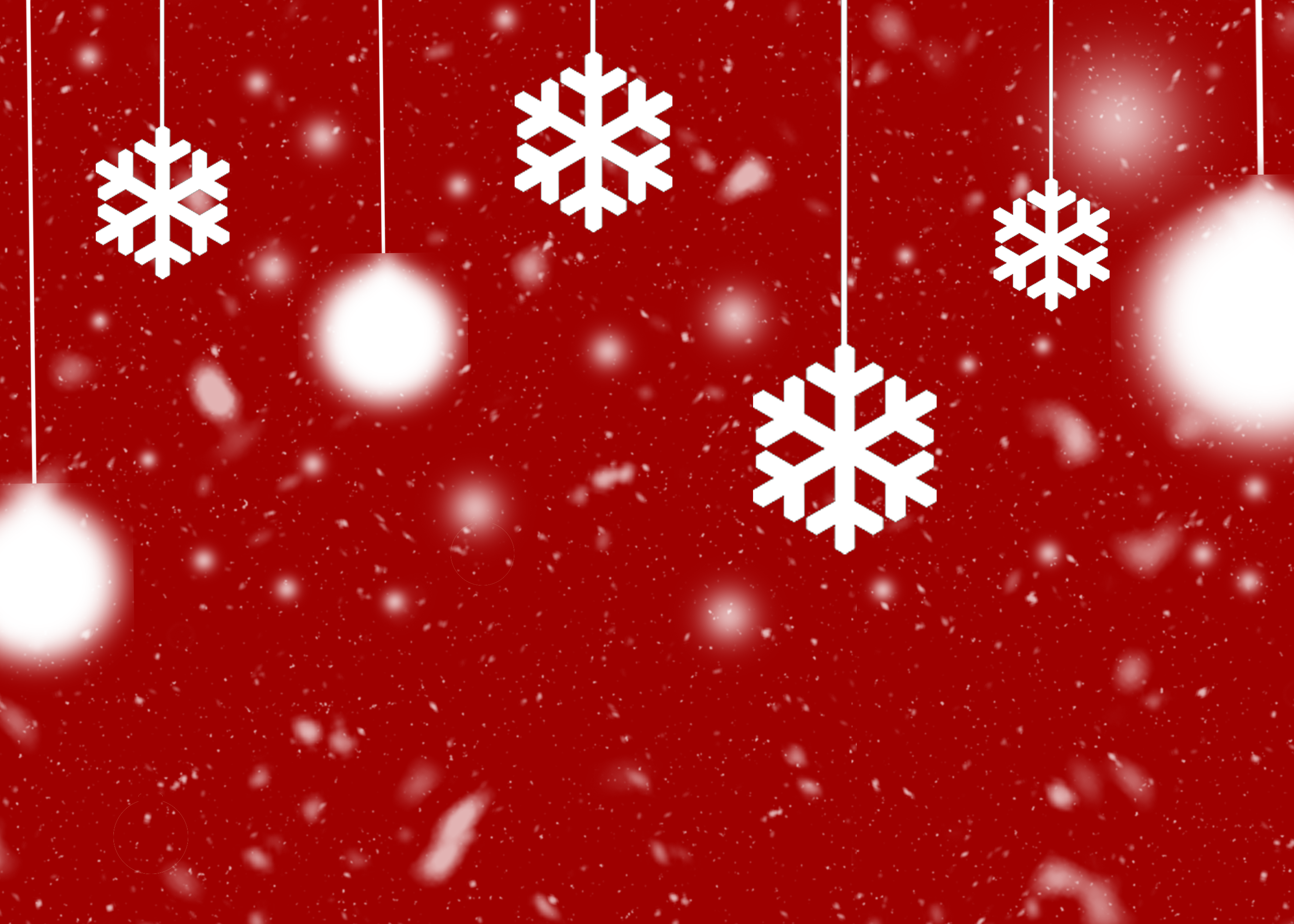 圣诞节上的雪花红色背景图片