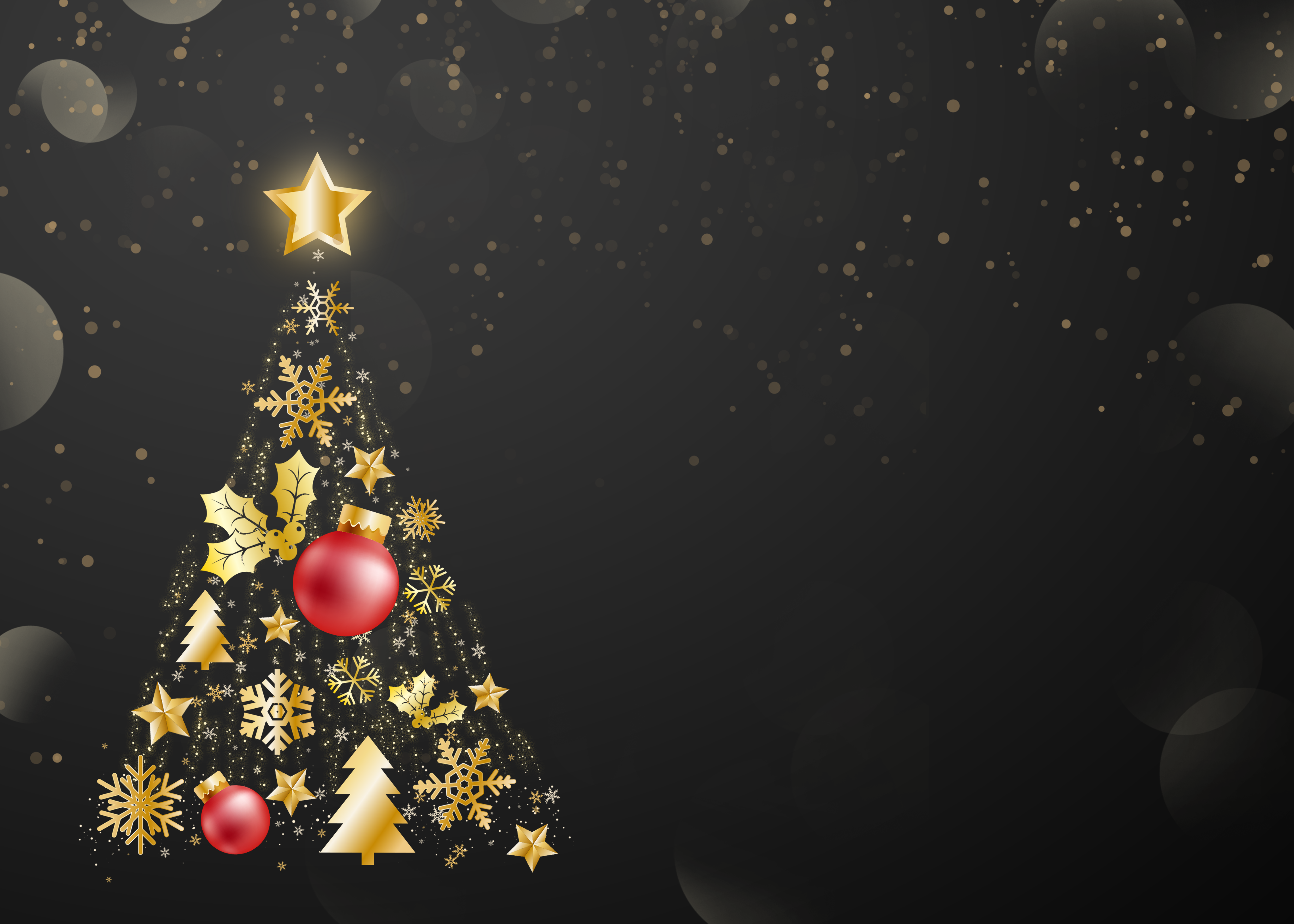圣诞节质感垂吊金色星星礼物装饰背景图片