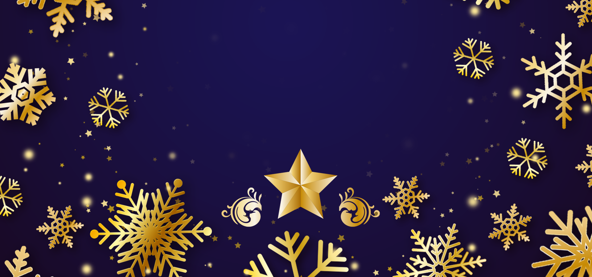 圣诞节金色星星和雪花质感背景图片