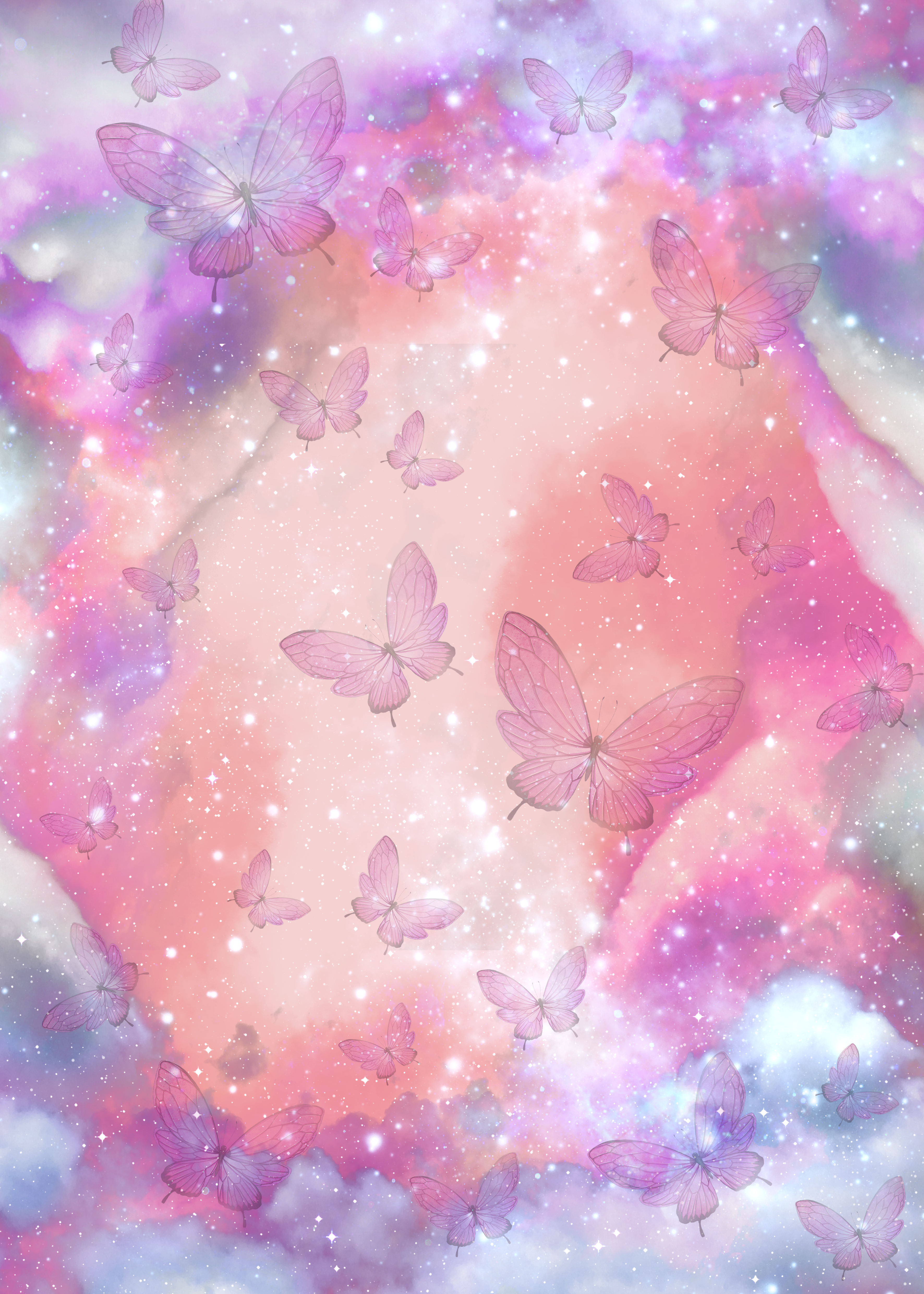 蝴蝶抽象光效云朵装饰背景图片
