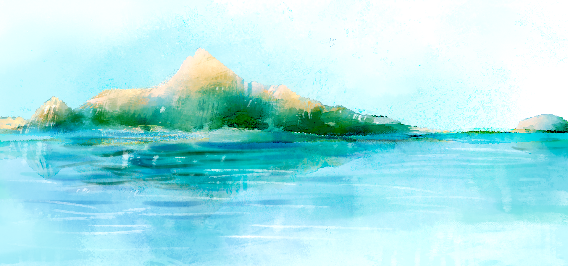 山海抽象水彩背景图片
