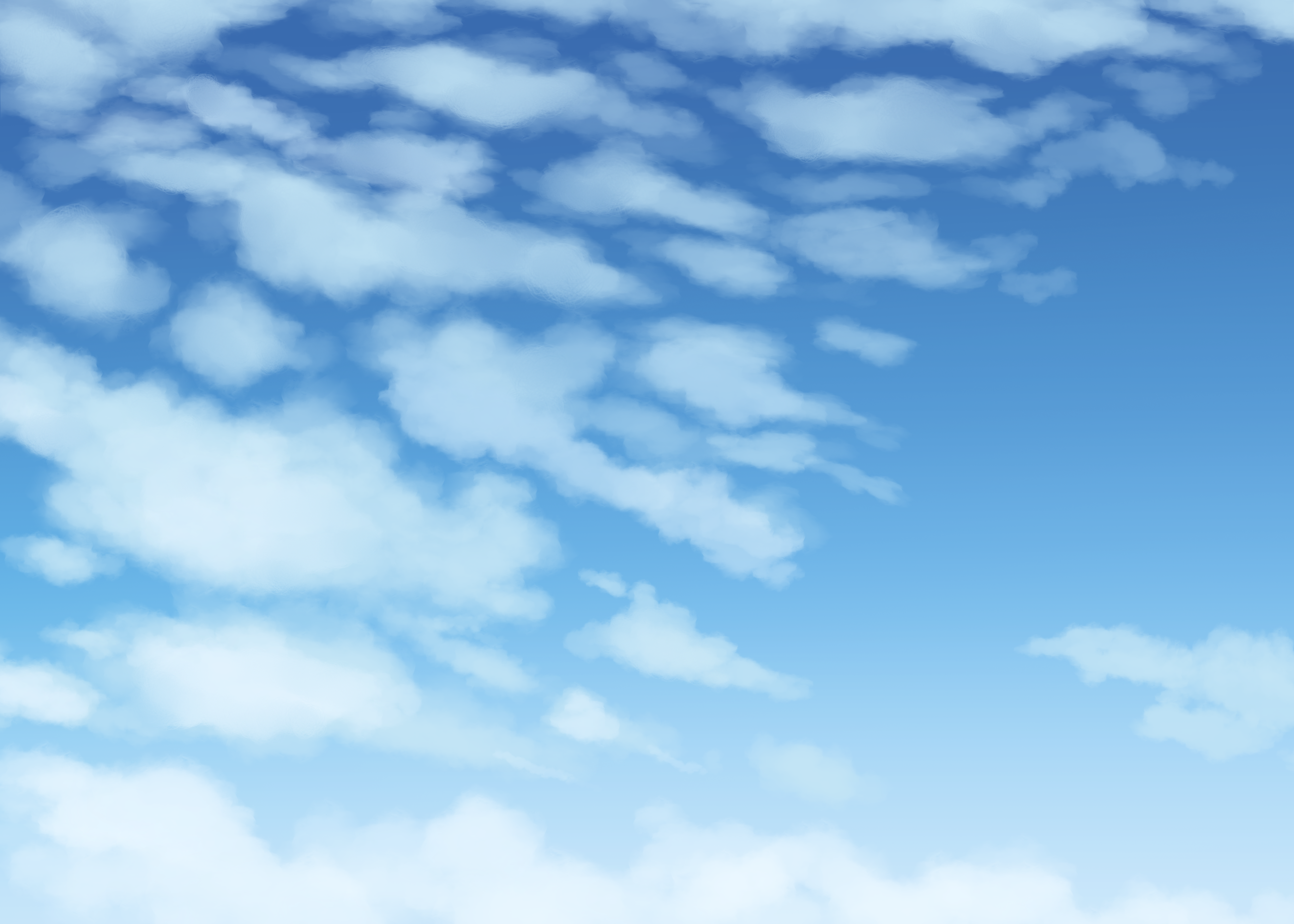 天空云朵动漫风格蓝色背景图片