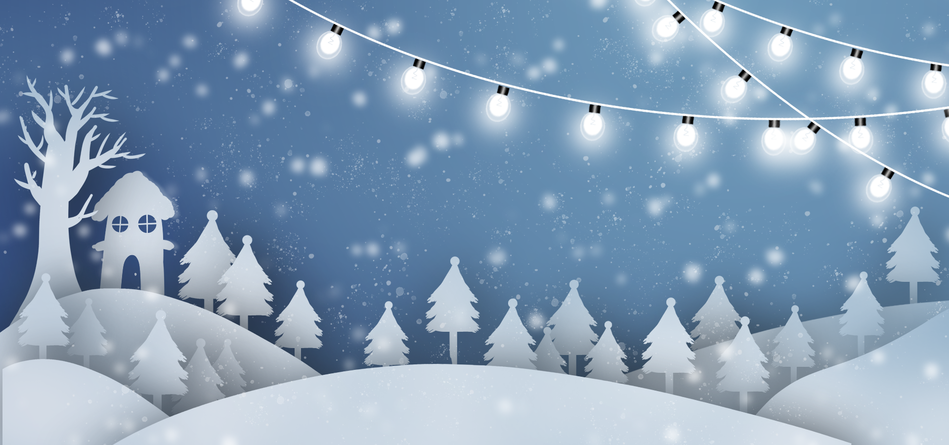 灯串植物亮白彩灯圣诞树装饰背景图片