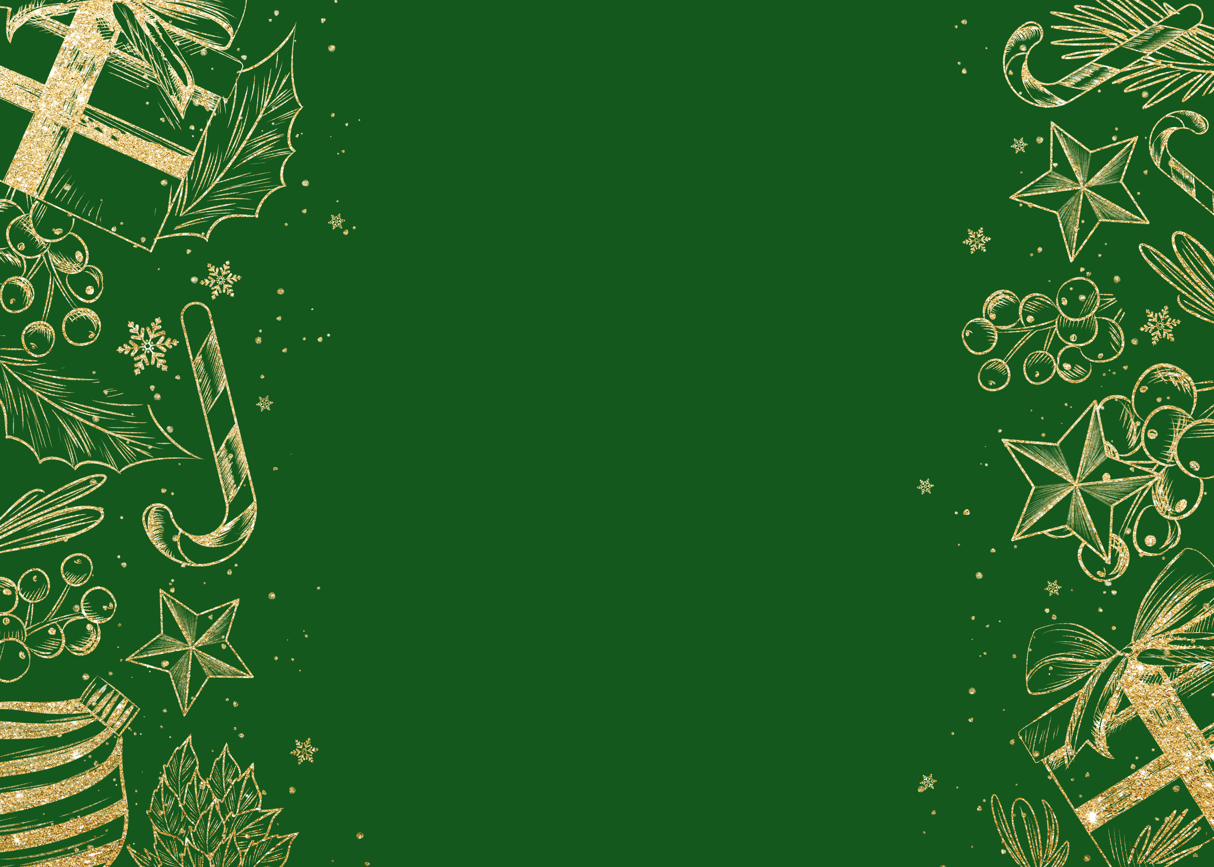 雪花冬季植物线条质感绿色背景图片