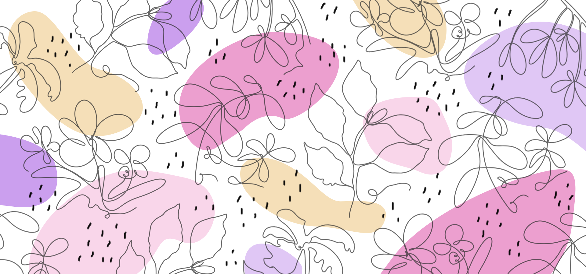 花卉无缝线稿艺术花纹彩色创意背景图片