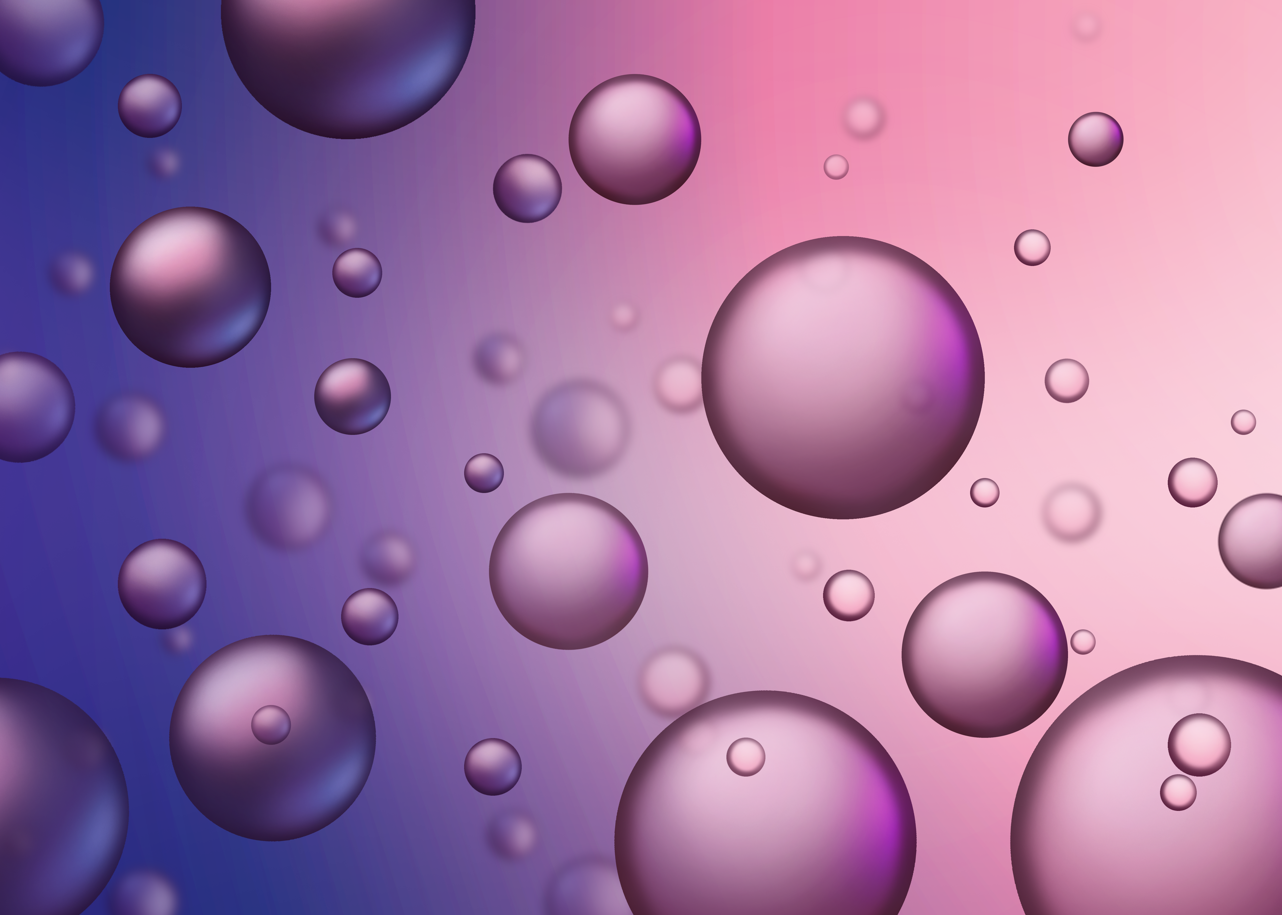 液体气泡重叠彩色渐变紫色和粉色背景图片