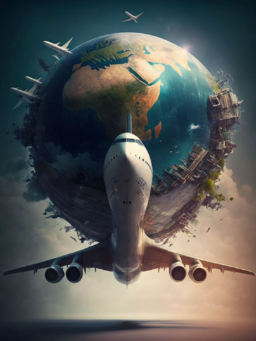 旅游环球飞机背景图片