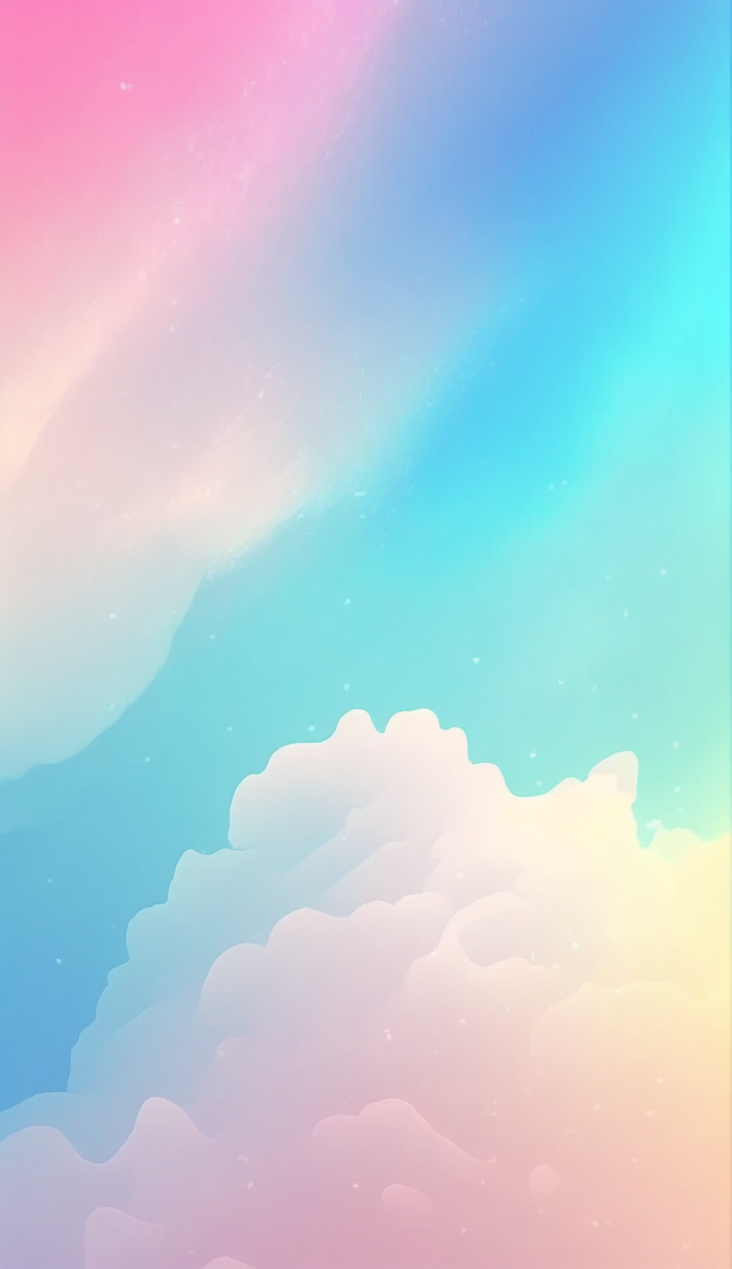 云朵柔和色彩的天空卡通可爱的背景图片
