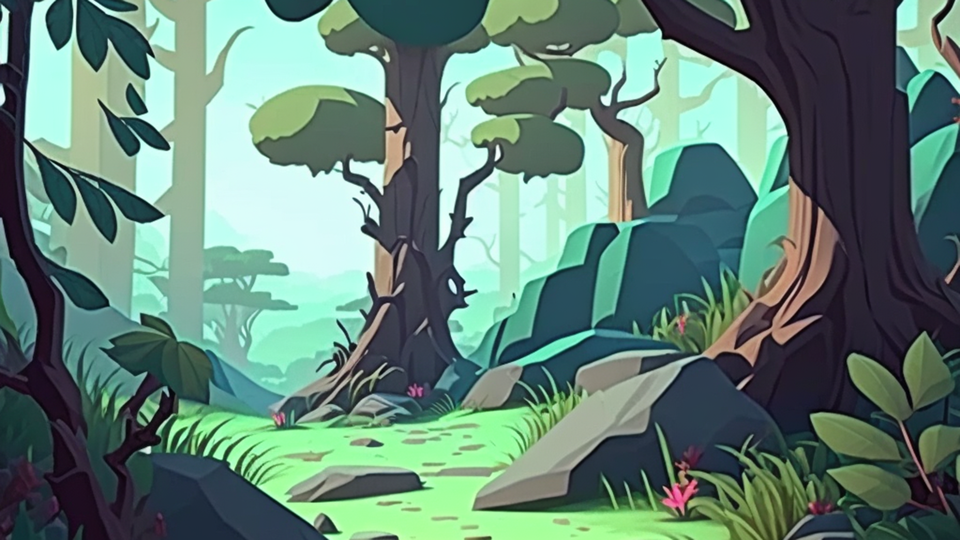 森林动画风格背景图片