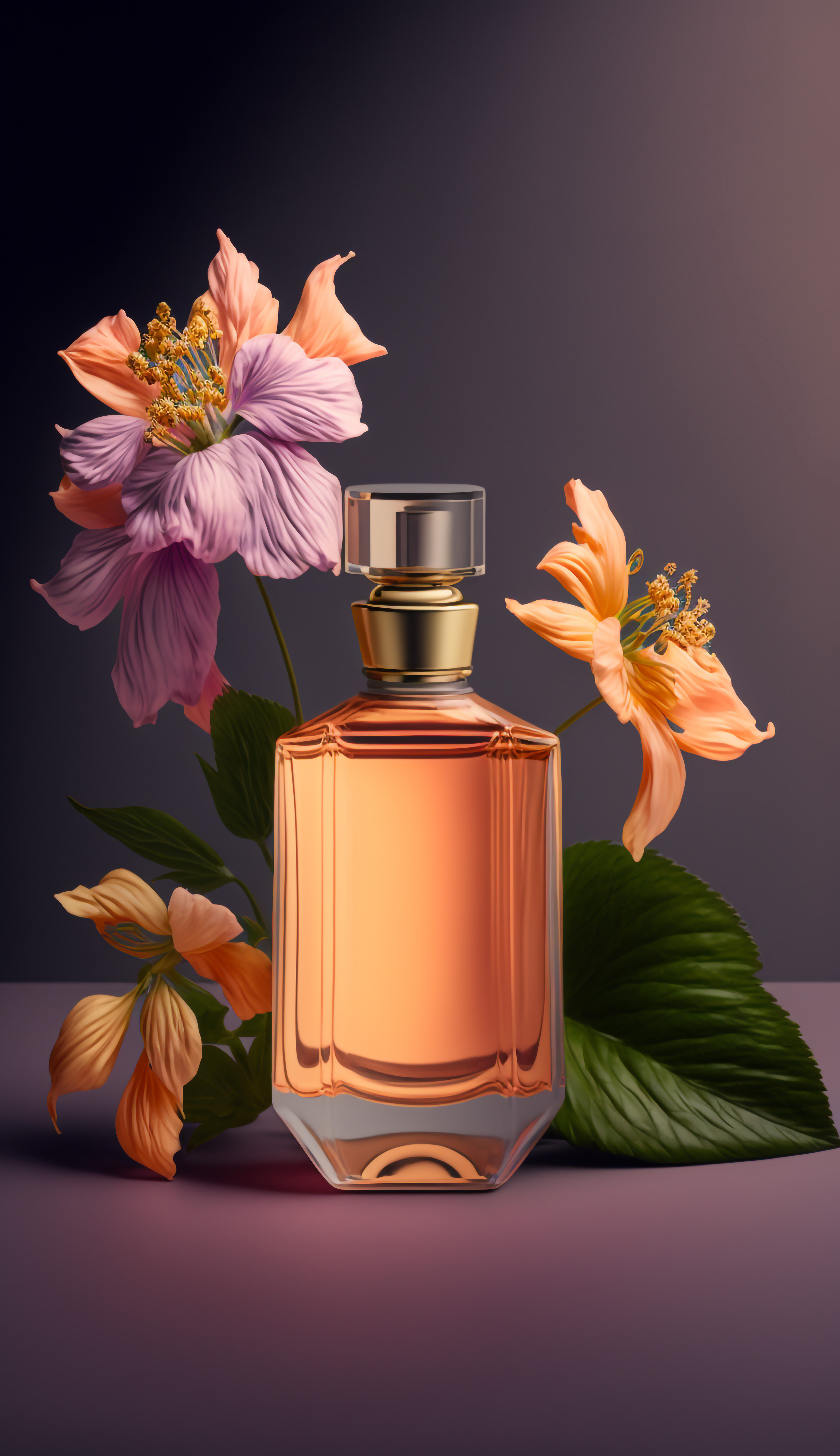 香水瓶香水鲜花背景图片