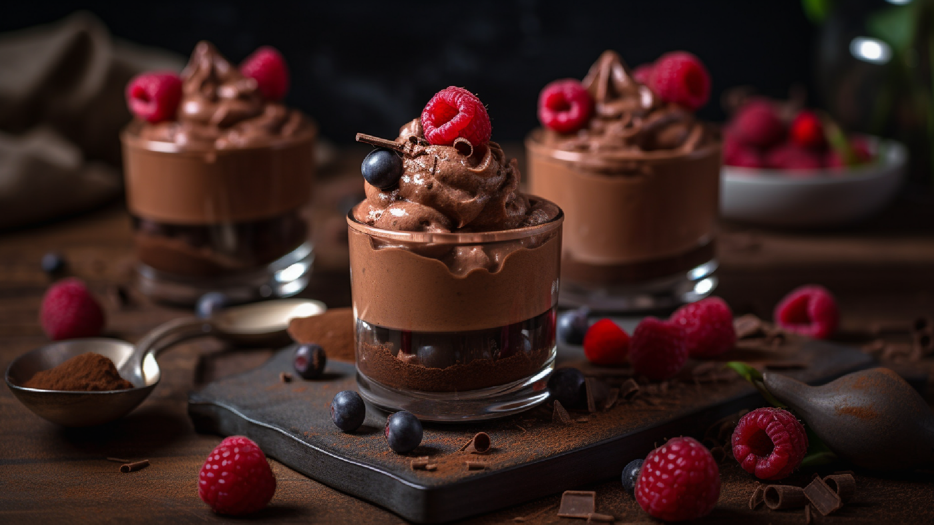 水果巧克力慕斯蛋糕甜食背景图片