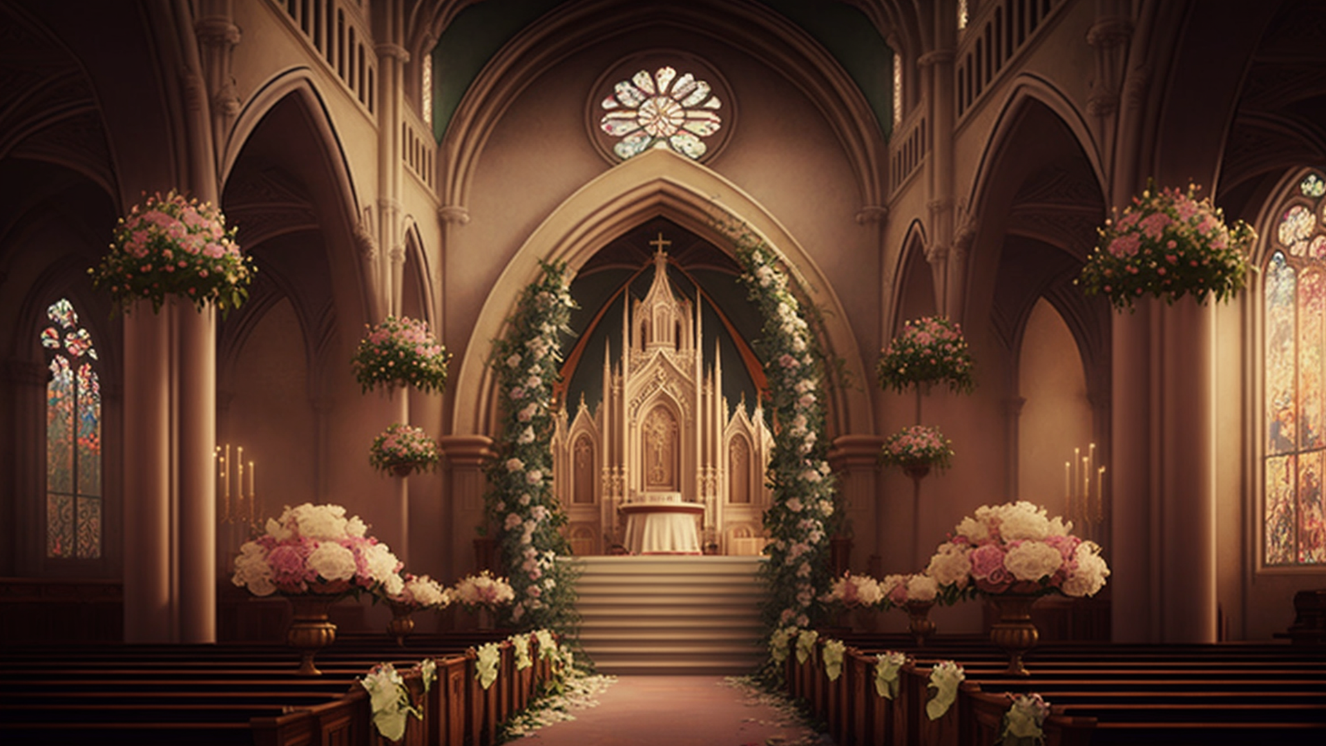 婚礼教堂庆典背景图片