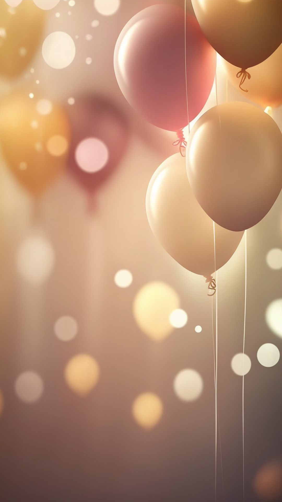 生日气球光感梦幻背景图片