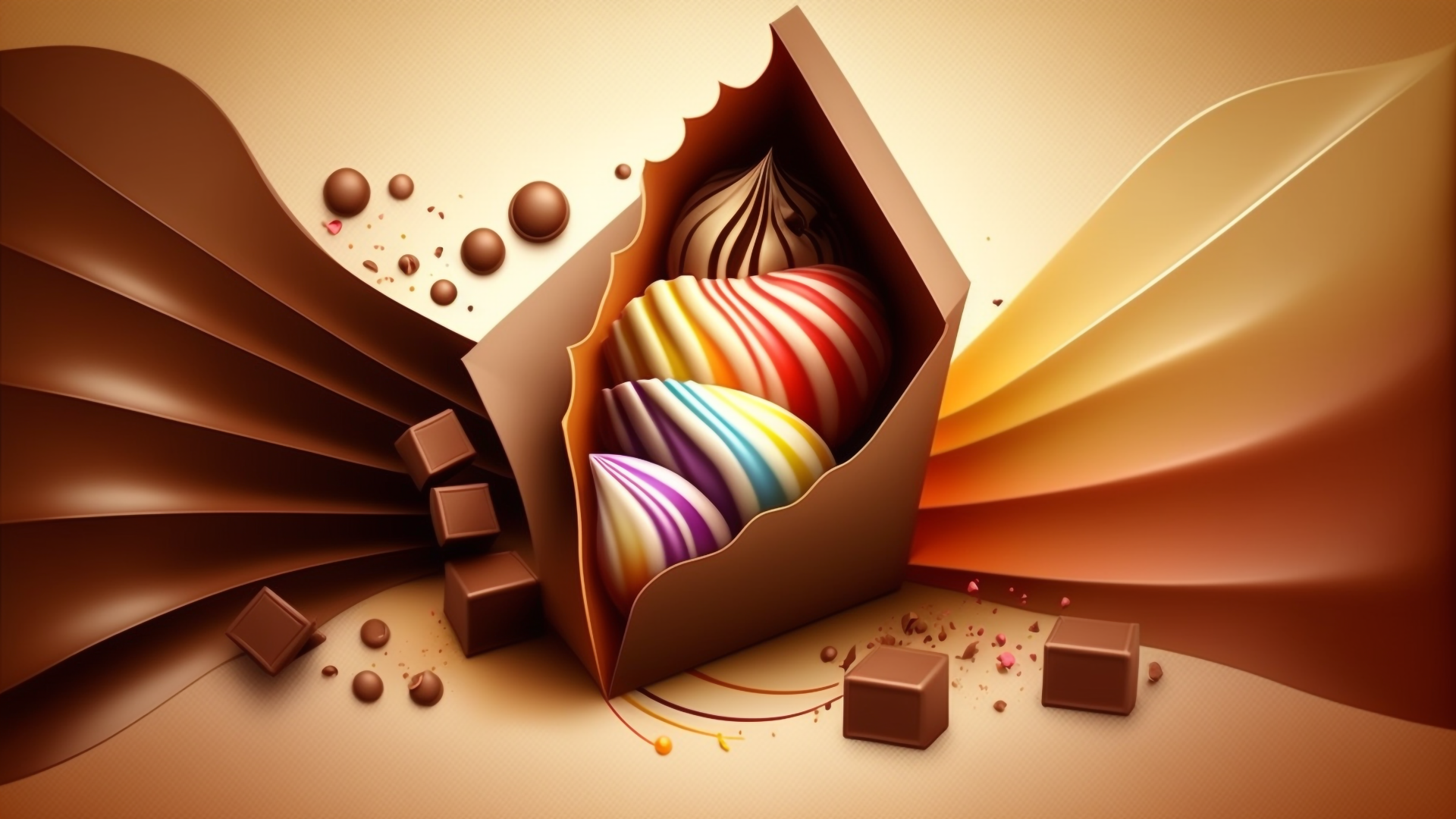 巧克力色彩缤纷背景图片