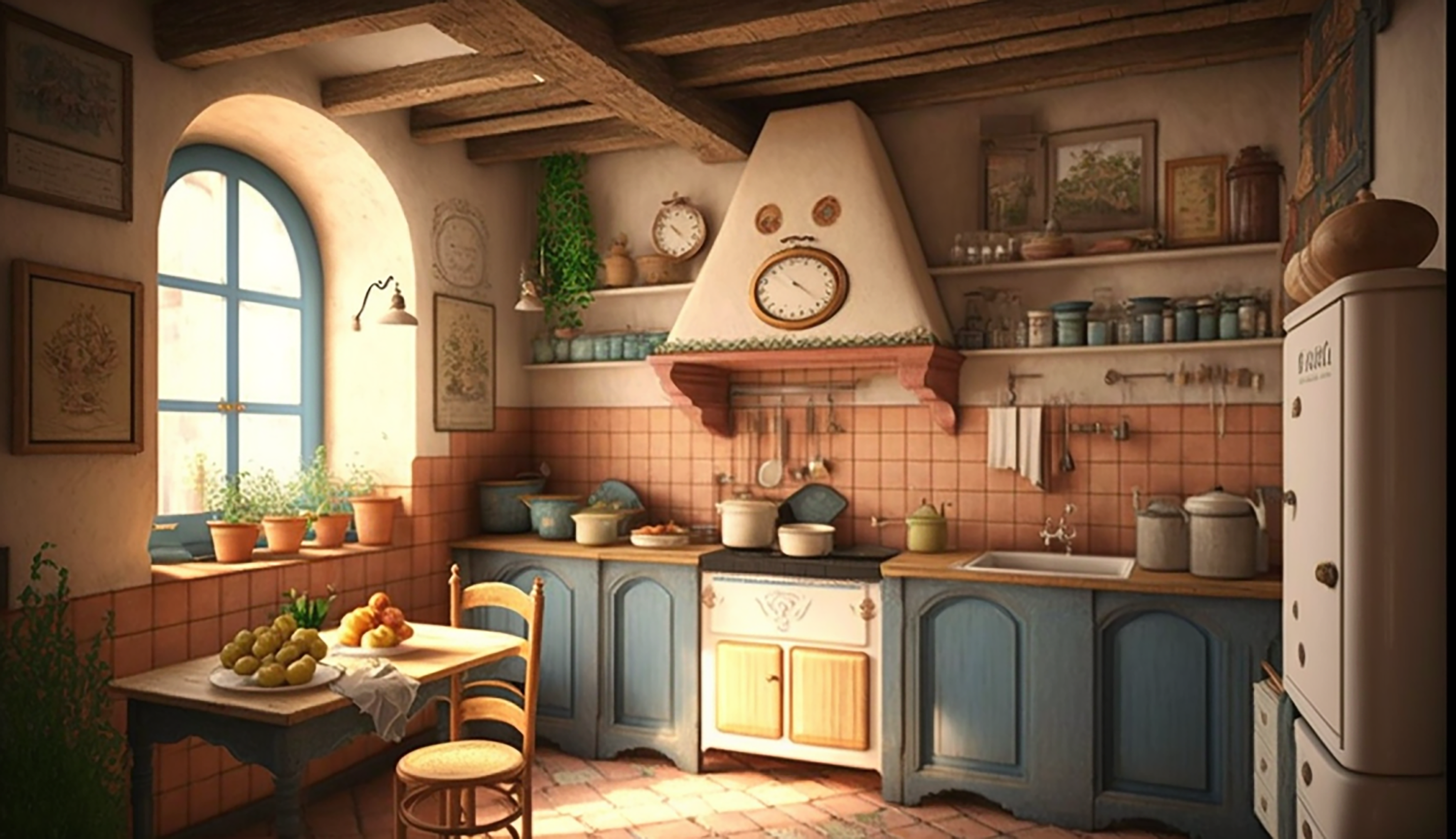 厨房欧式暖色背景图片