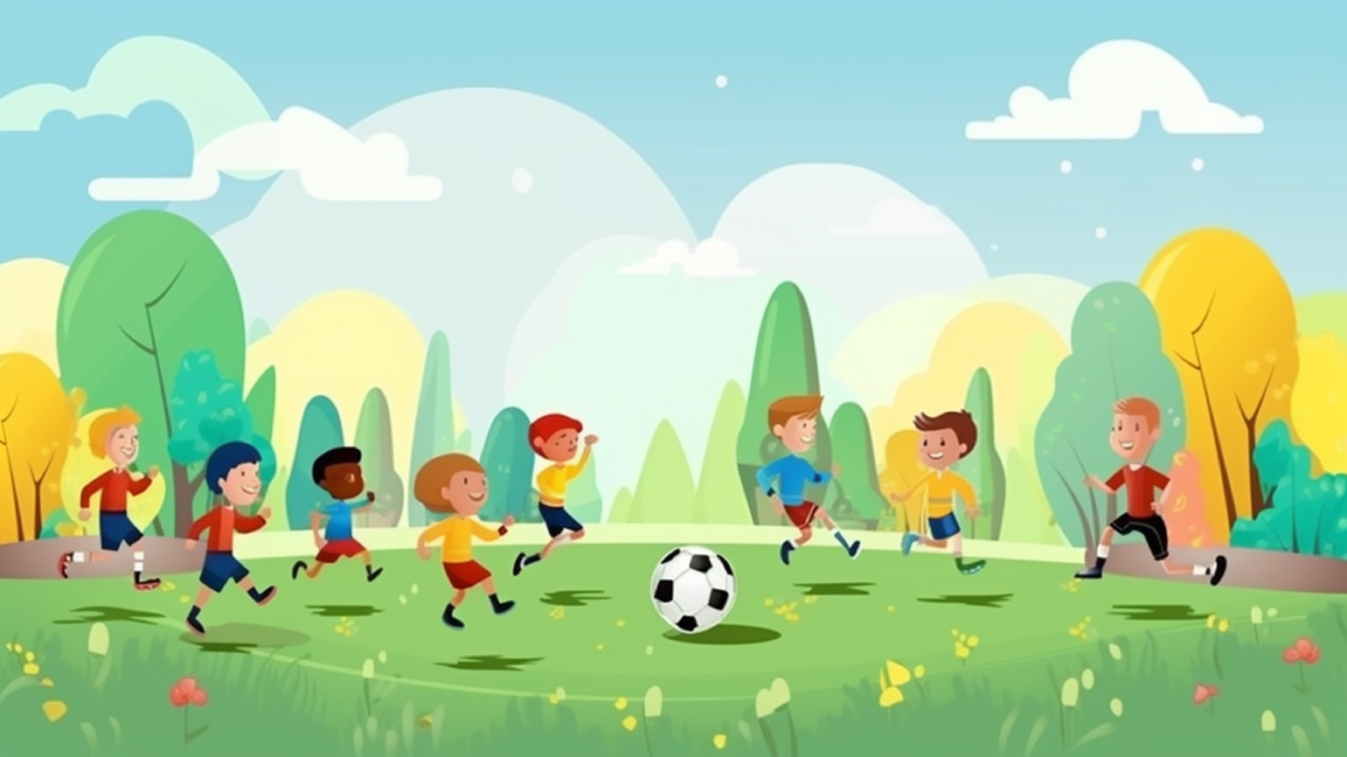足球少年草地绿色背景图片
