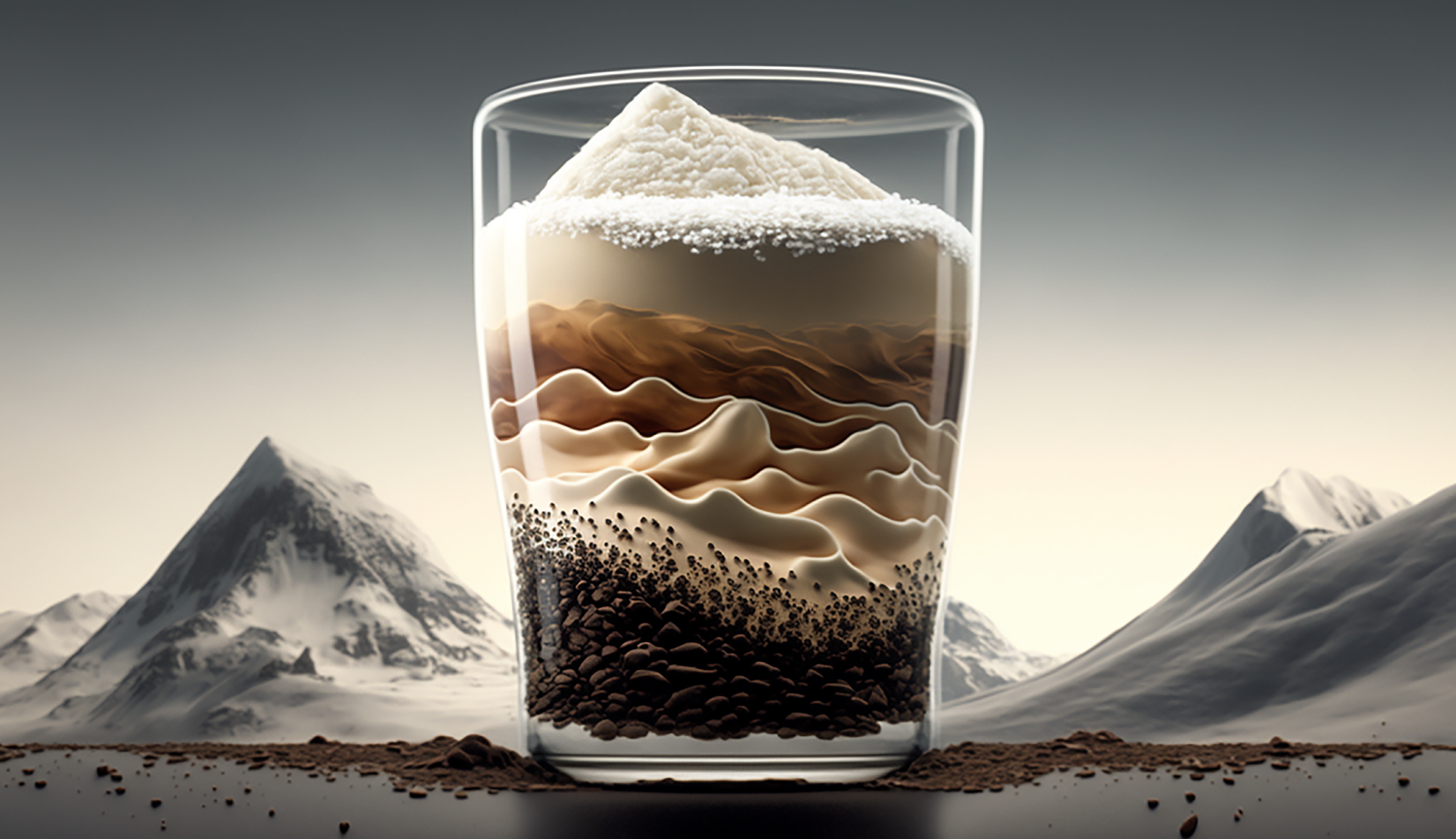 雪顶咖啡创意广告展示背景图片