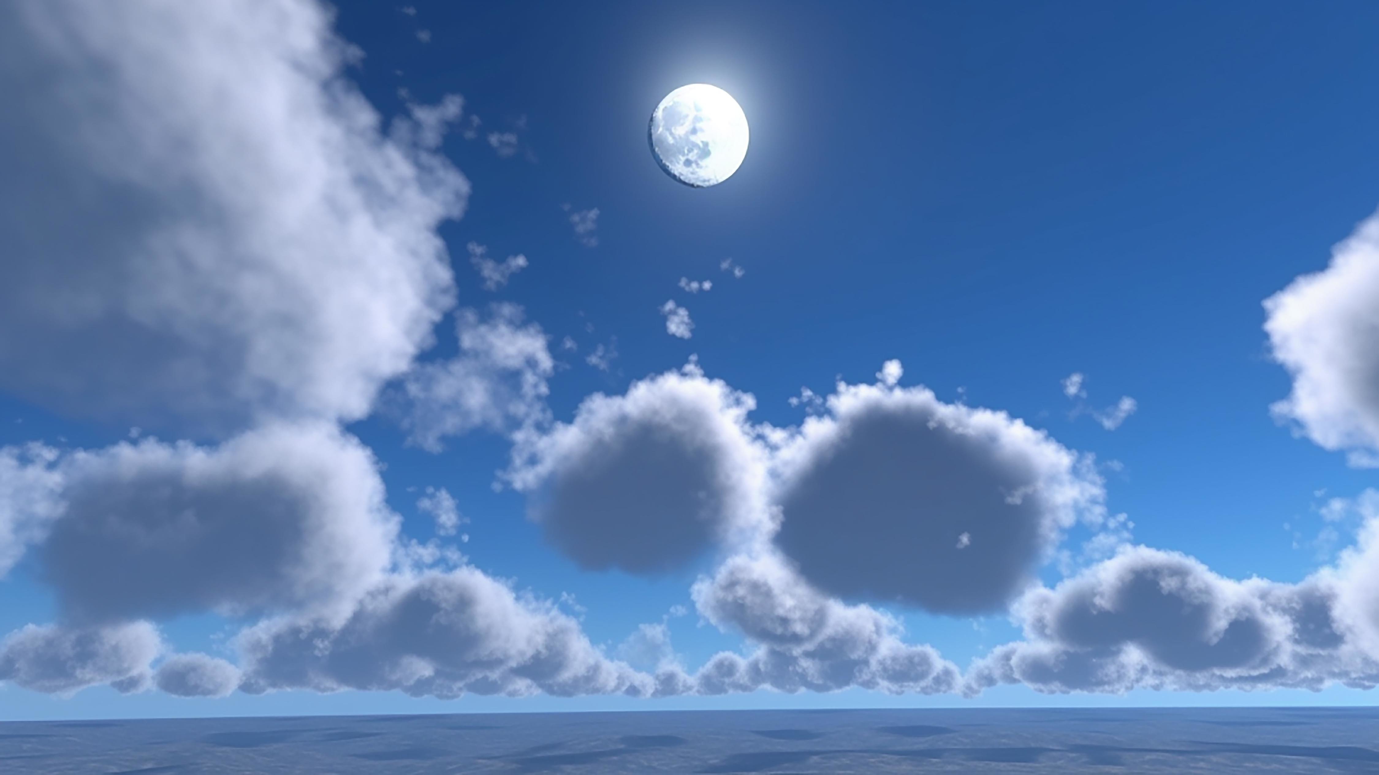 月亮天空云海图片