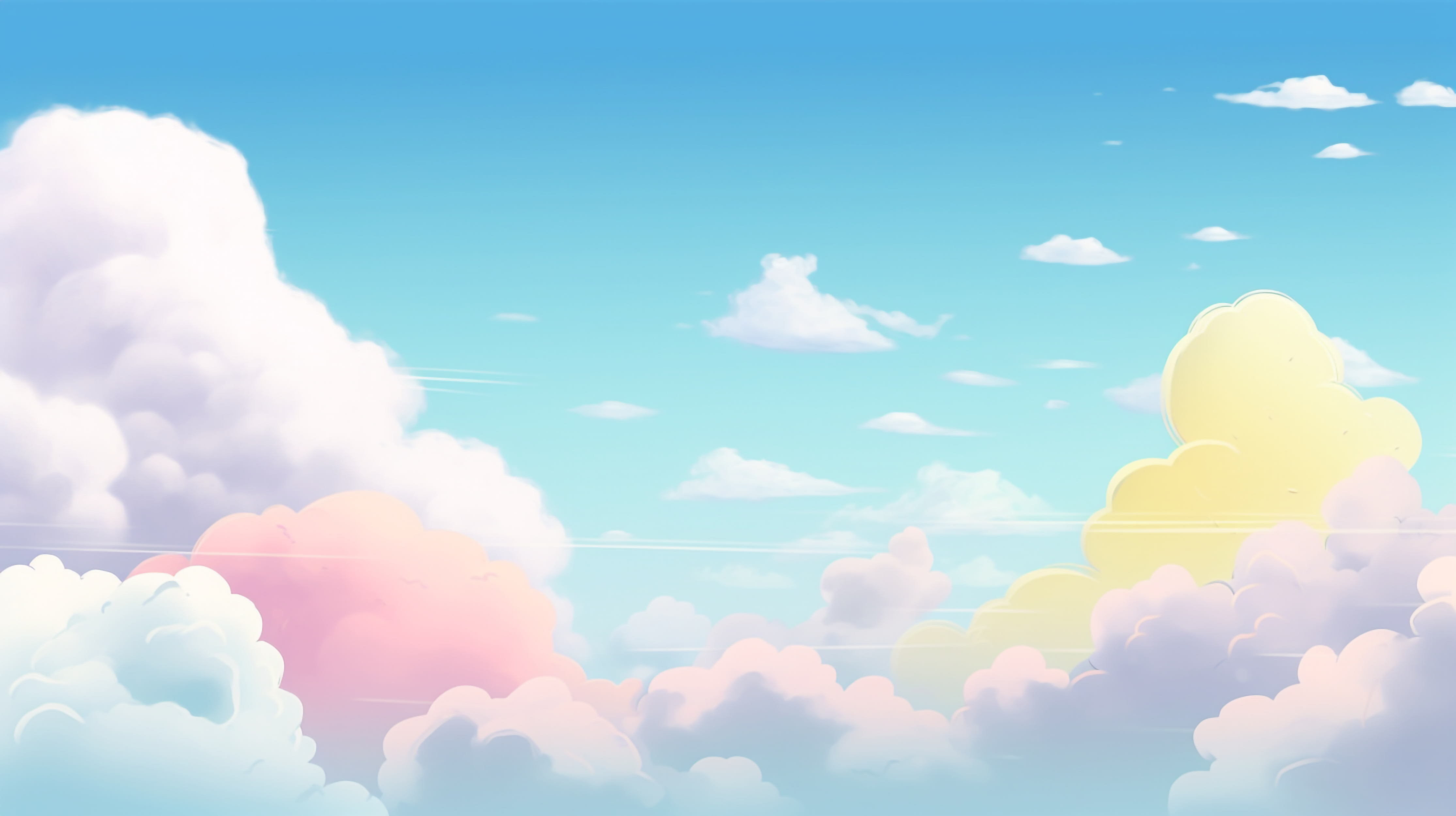 彩色云朵卡通云朵梦幻云朵天空可爱背景图片