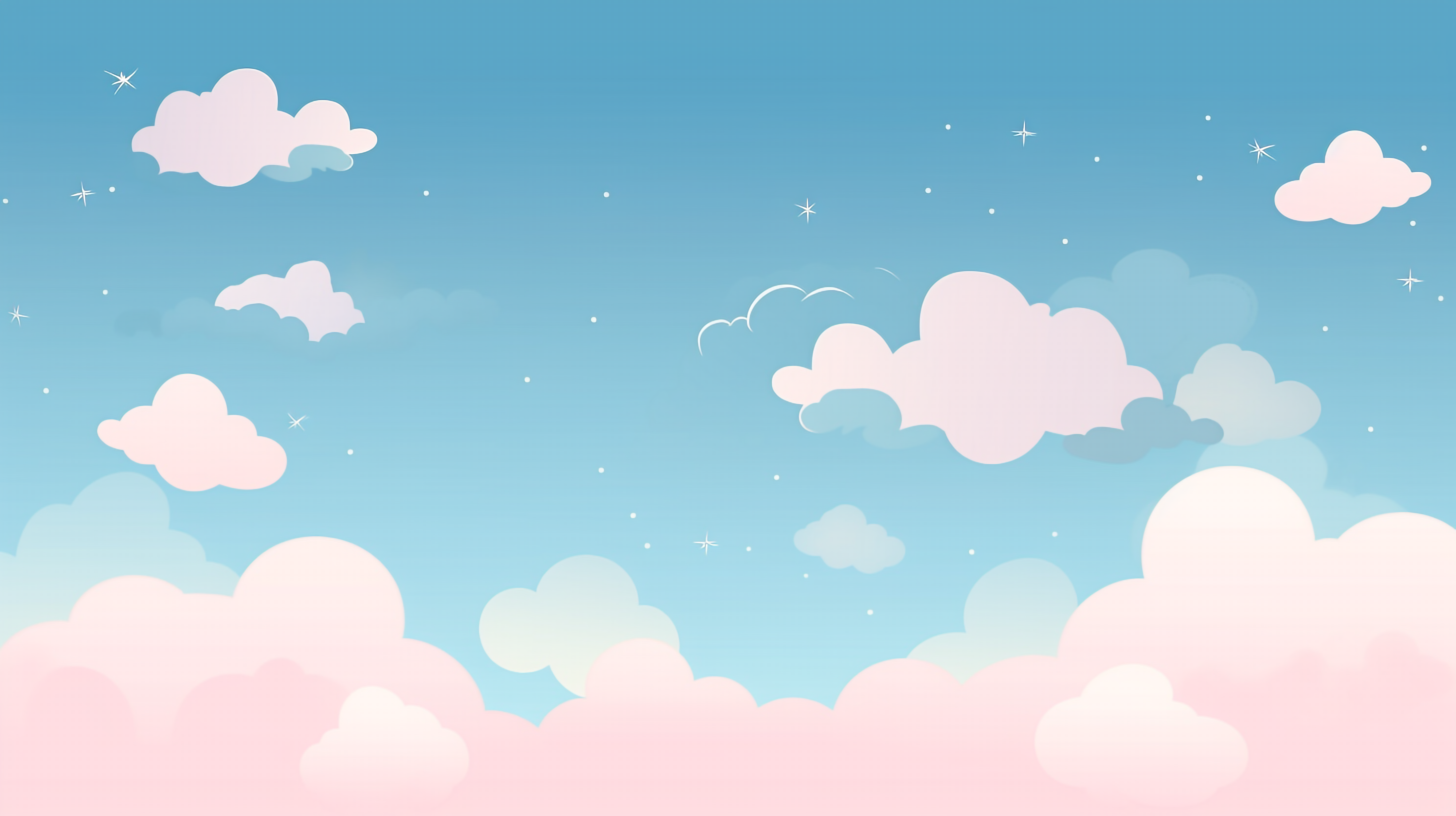 梦幻可爱的天空卡通天空创意插画简单背景图片
