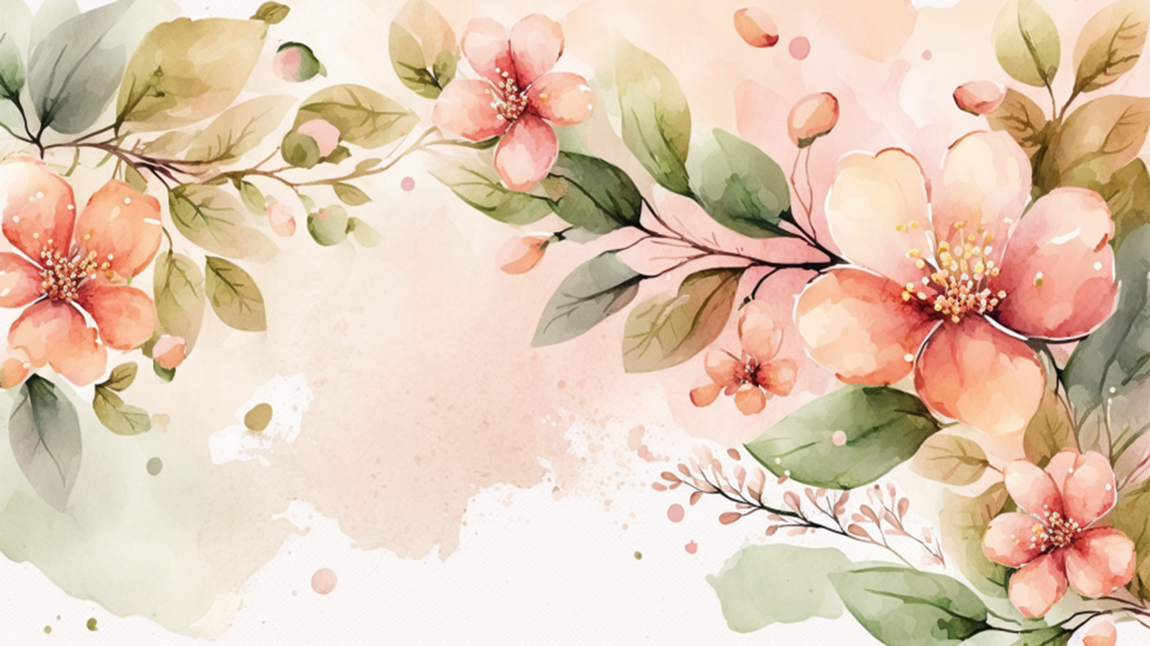 水彩花卉空白母亲节壁纸背景图片
