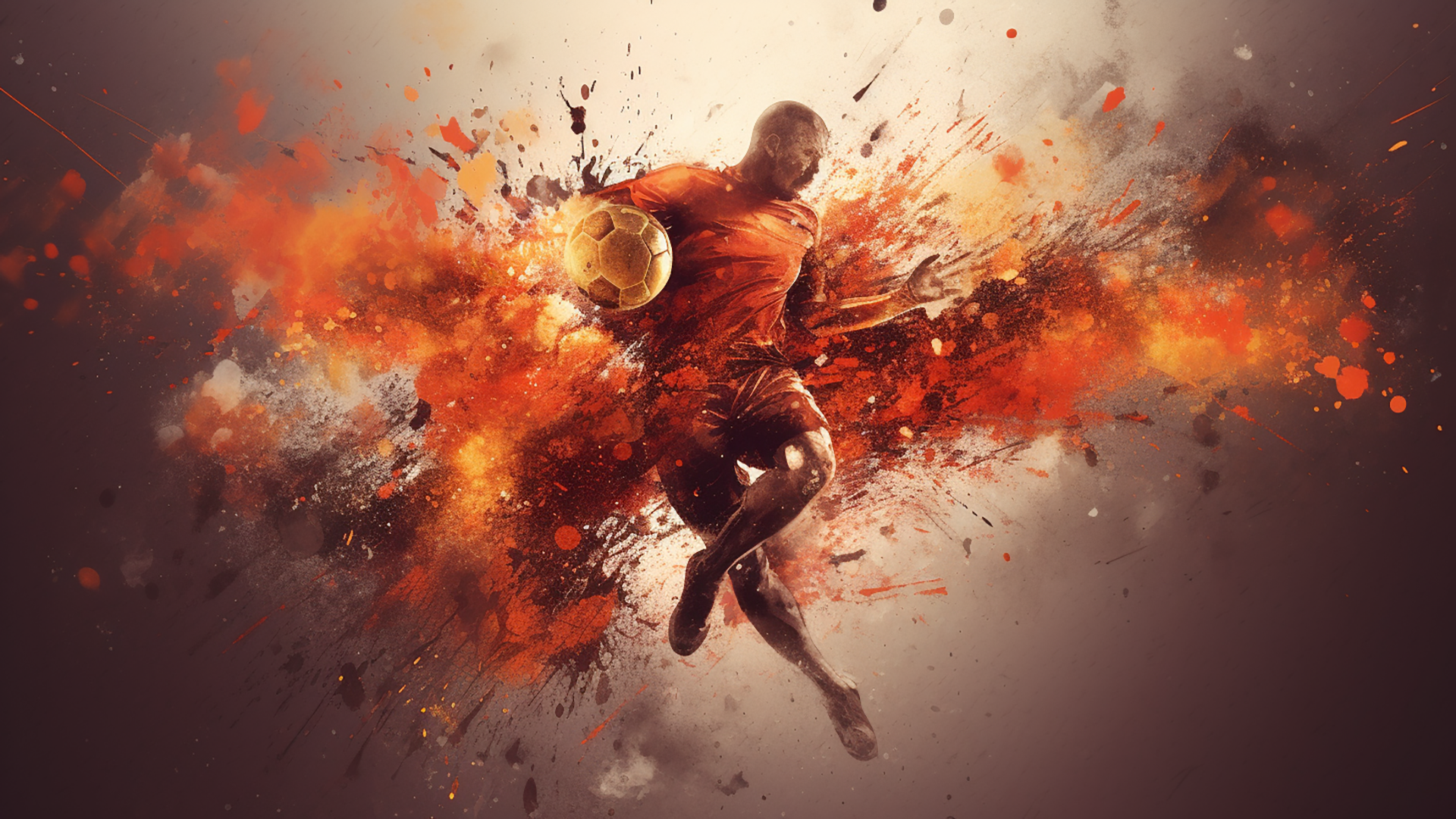 运动员足球爆破烟雾卡通广告背景图片