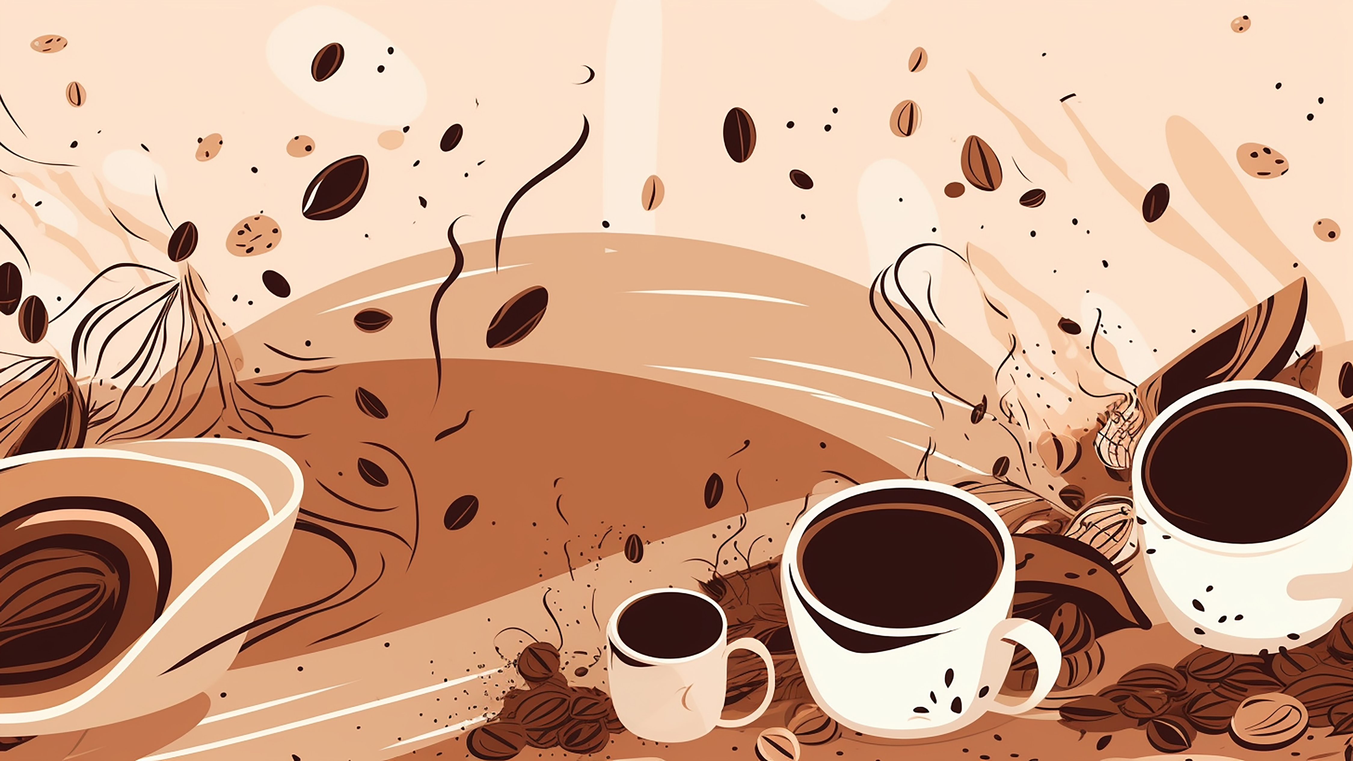 咖啡文化主题海报背景插画图片