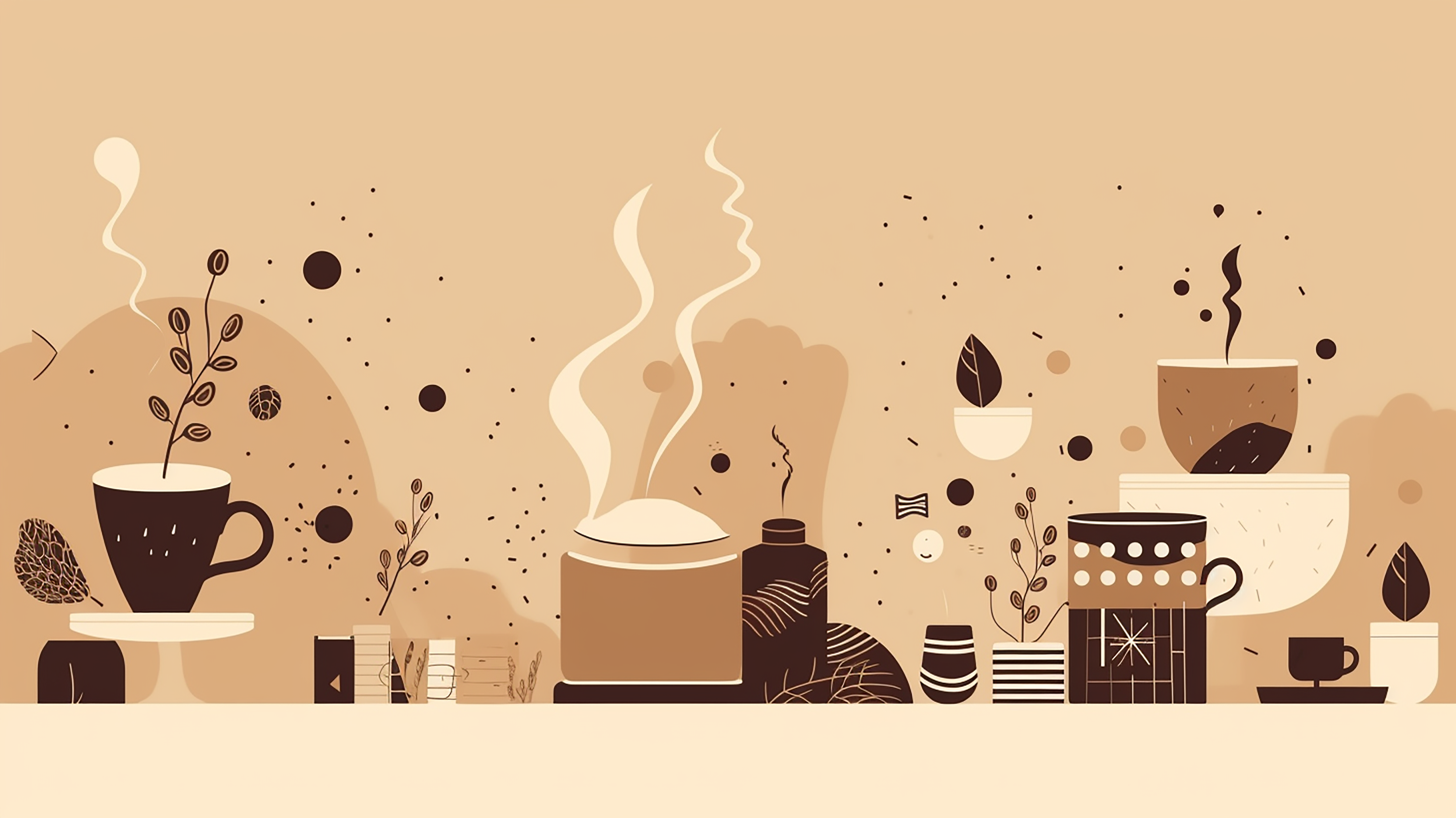 咖啡器皿海报插画图片