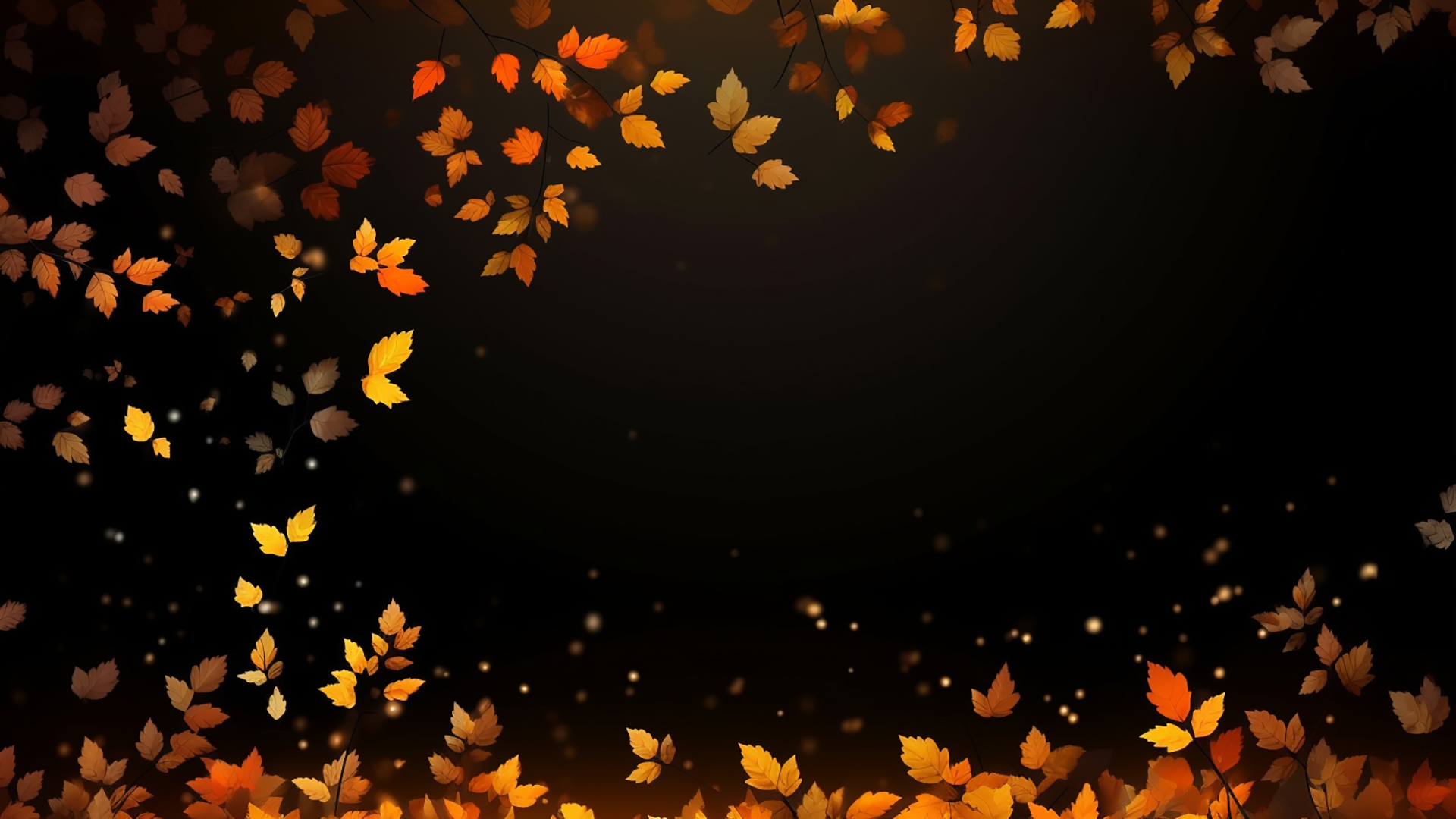 秋天树叶落叶边框广告背景图片