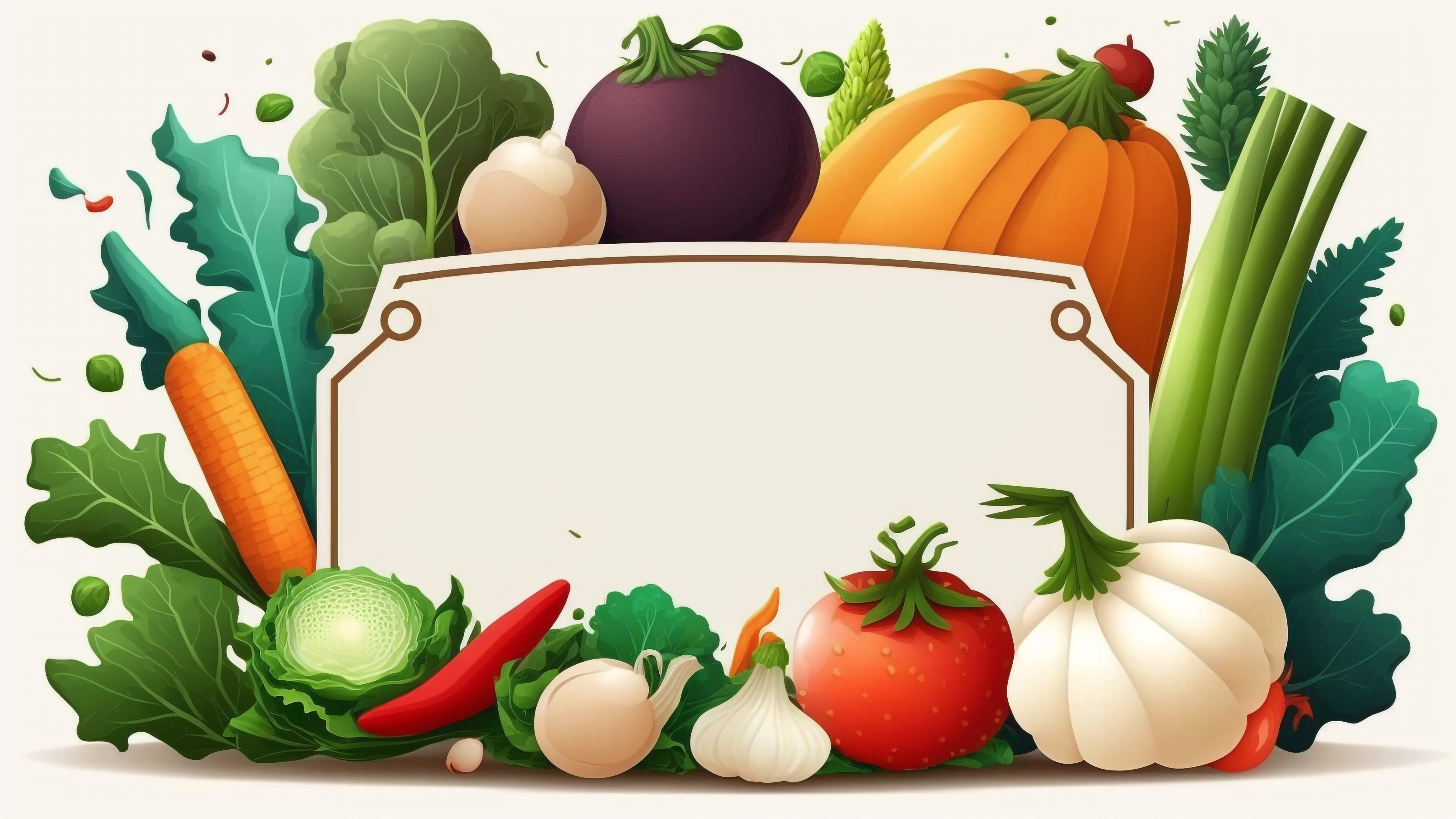 蔬菜白色品种丰富可口边框背景图片