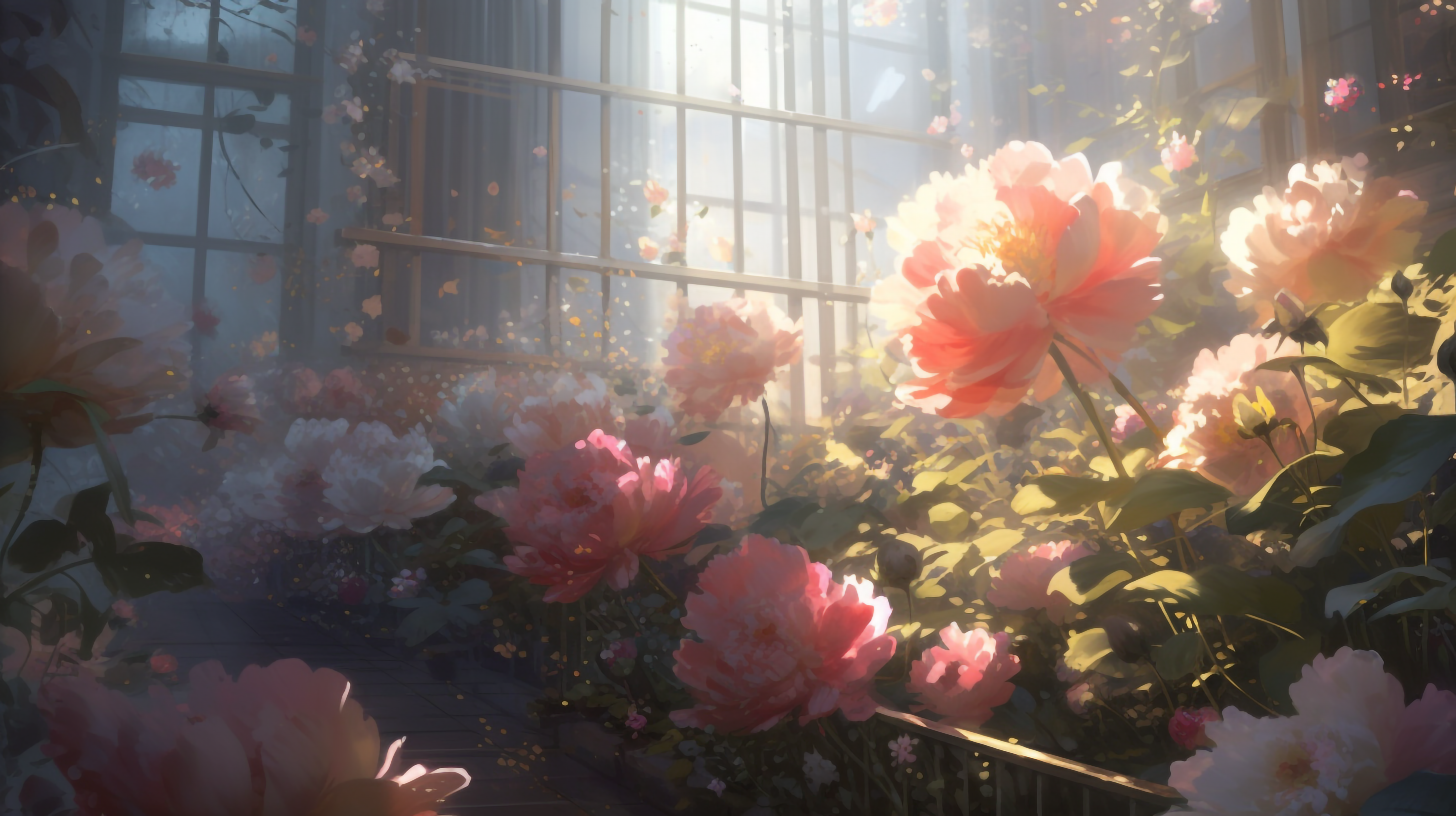 芍药花鲜花盛开植物阳光花卉背景图片