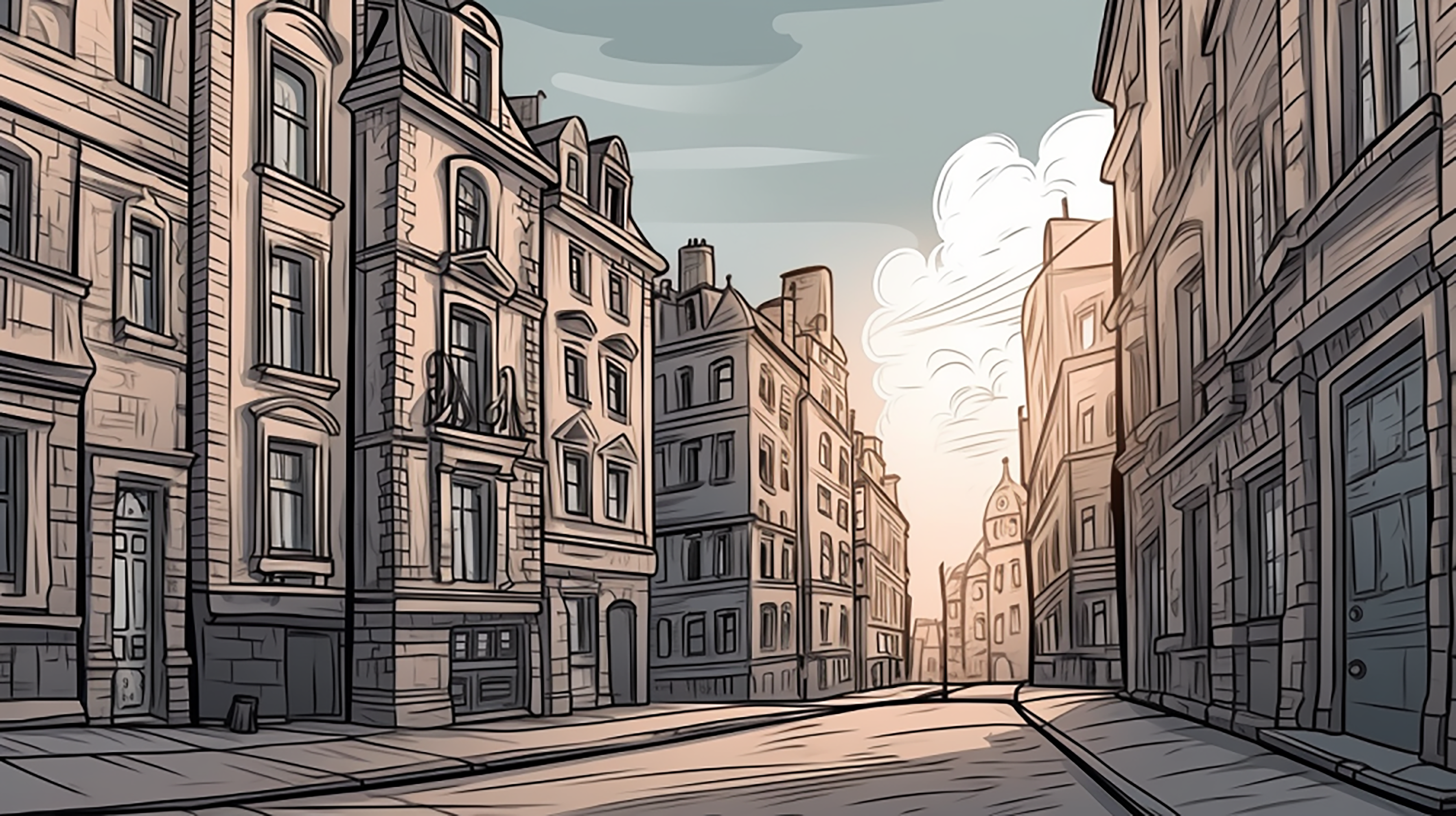 街道漫画风格背景图片