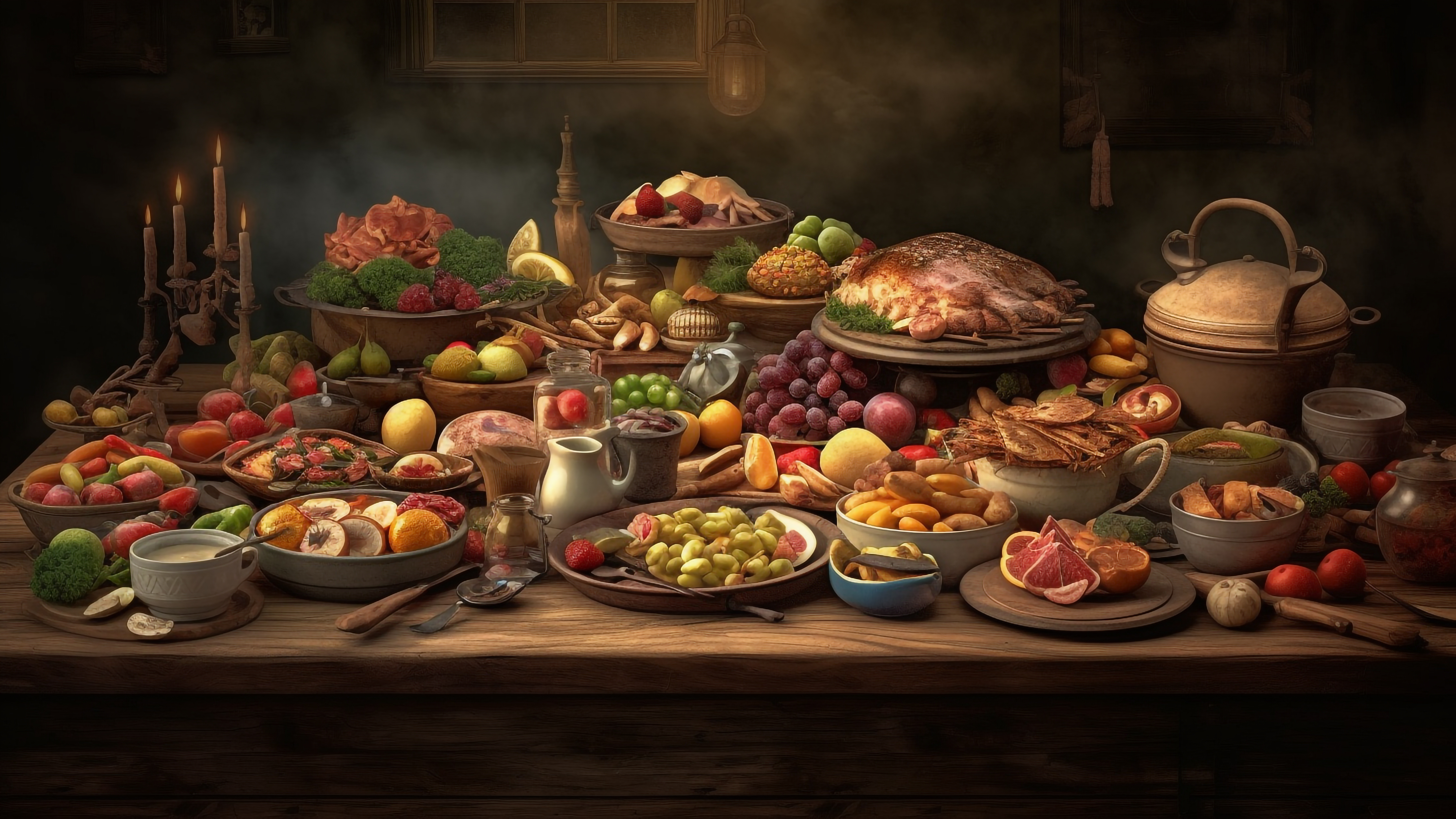 食物餐桌丰盛火鸡背景图片